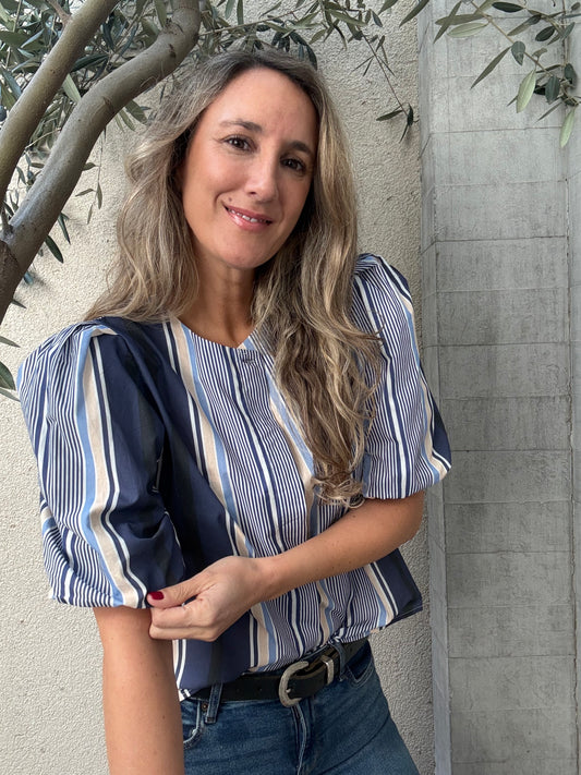 Blusa rayas azul