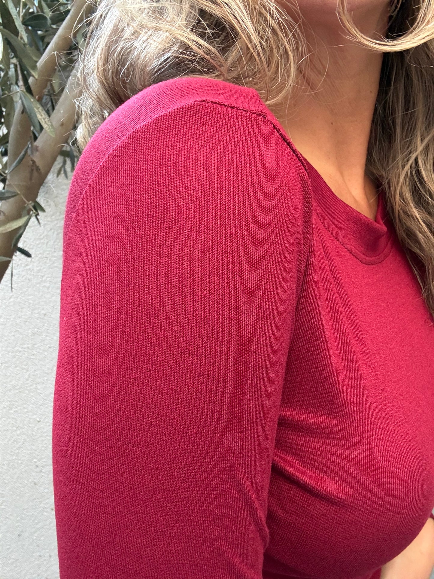 Polera algodón burdeo