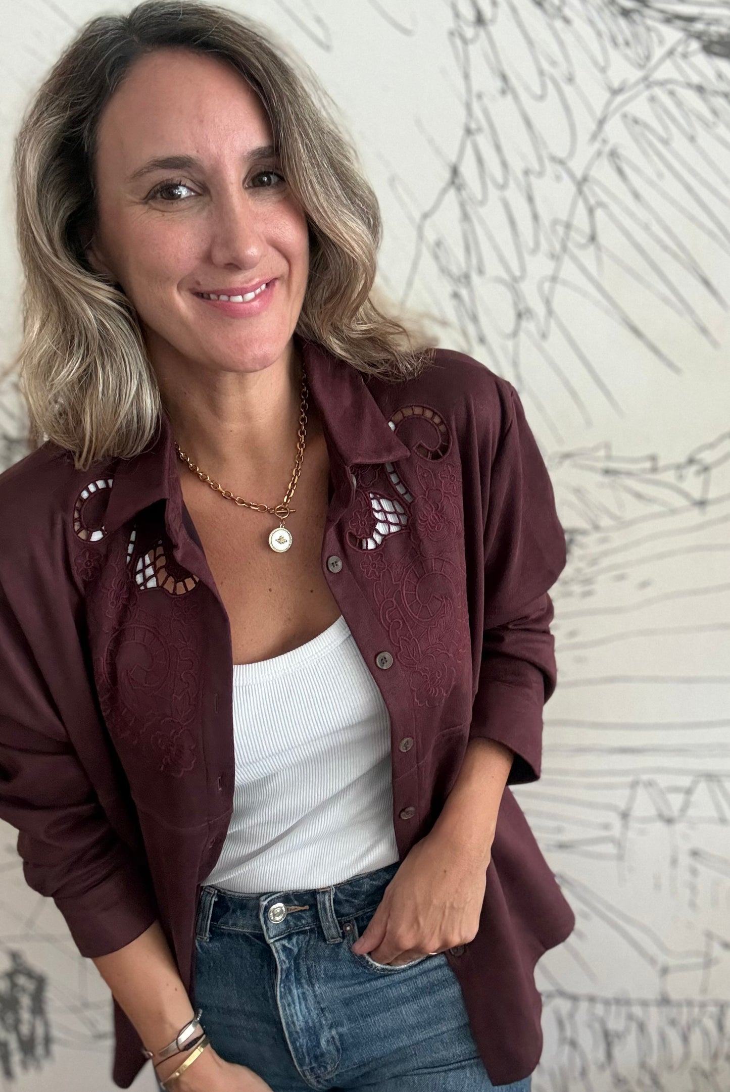 Sobrecamisa Coruña burdeo