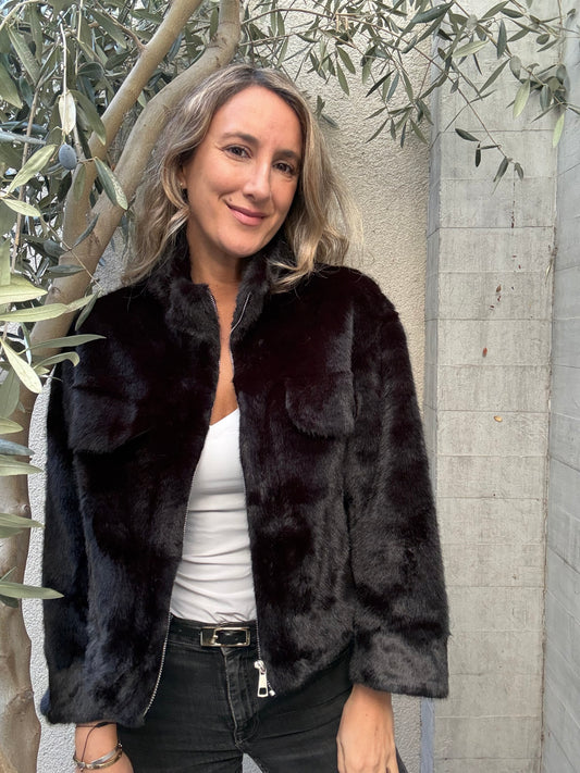 Chaqueta Piel corta negro