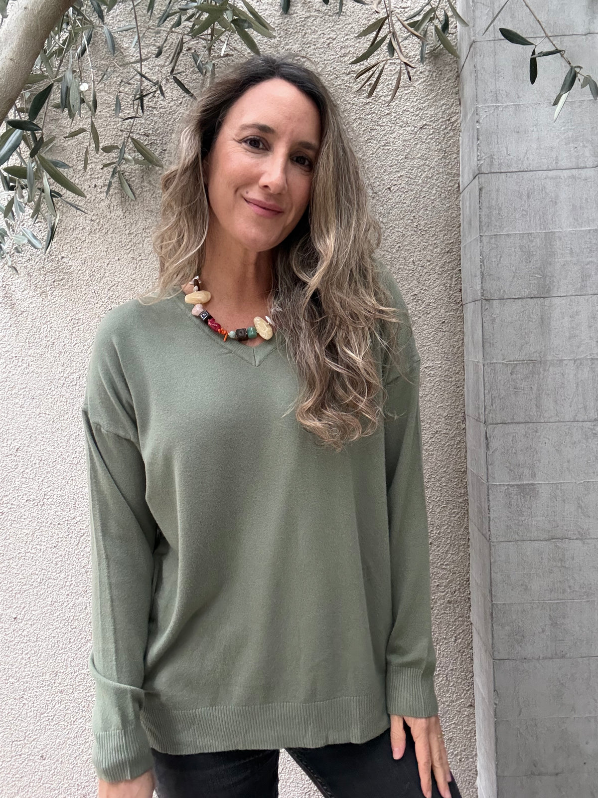 Sweater básico Barceloneta verde