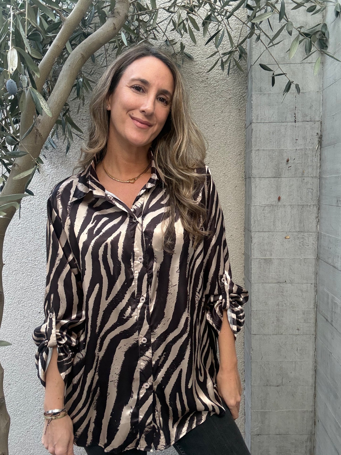 Blusa cebra beige