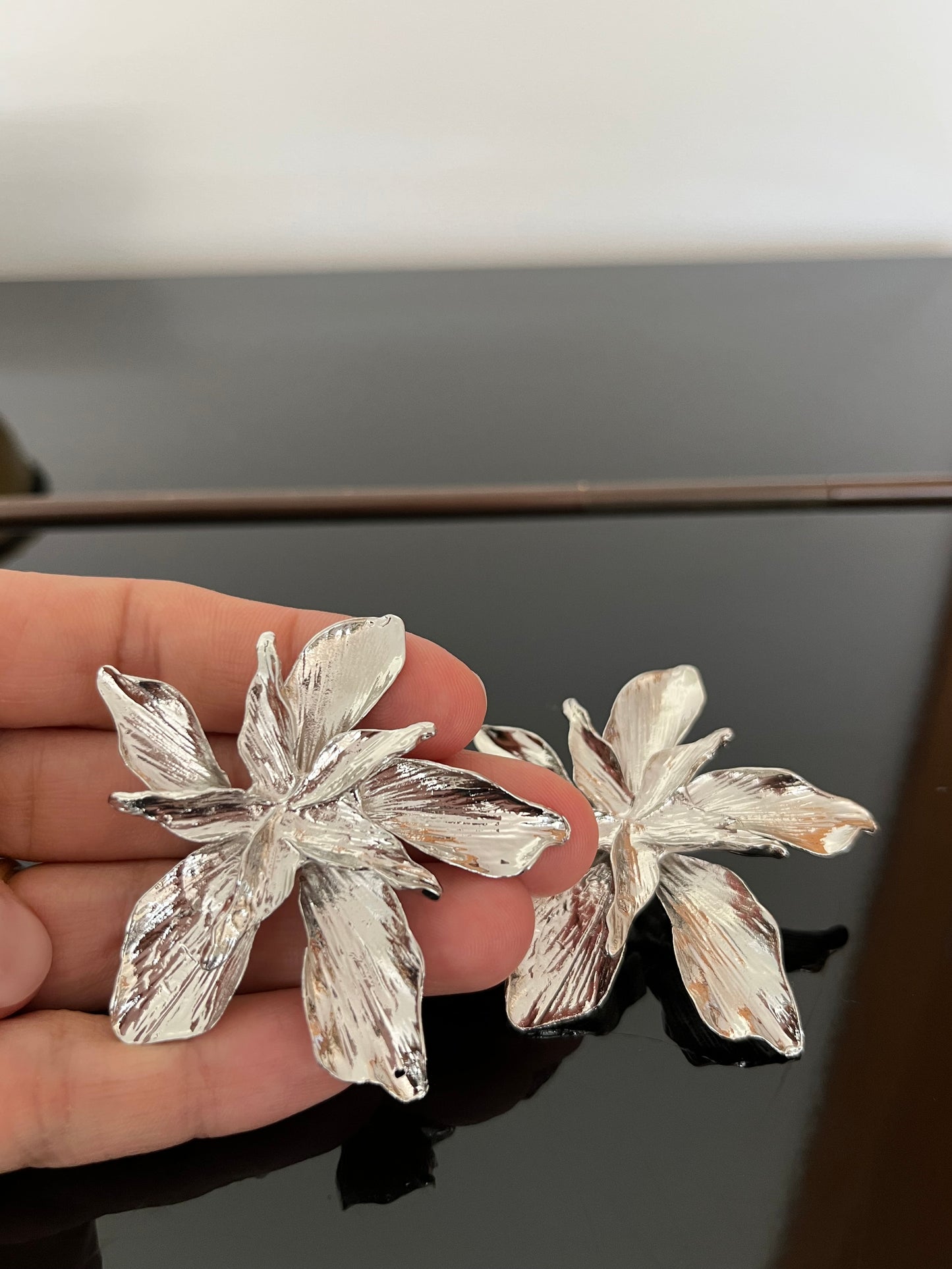 Aros Maxxi Flor plateados