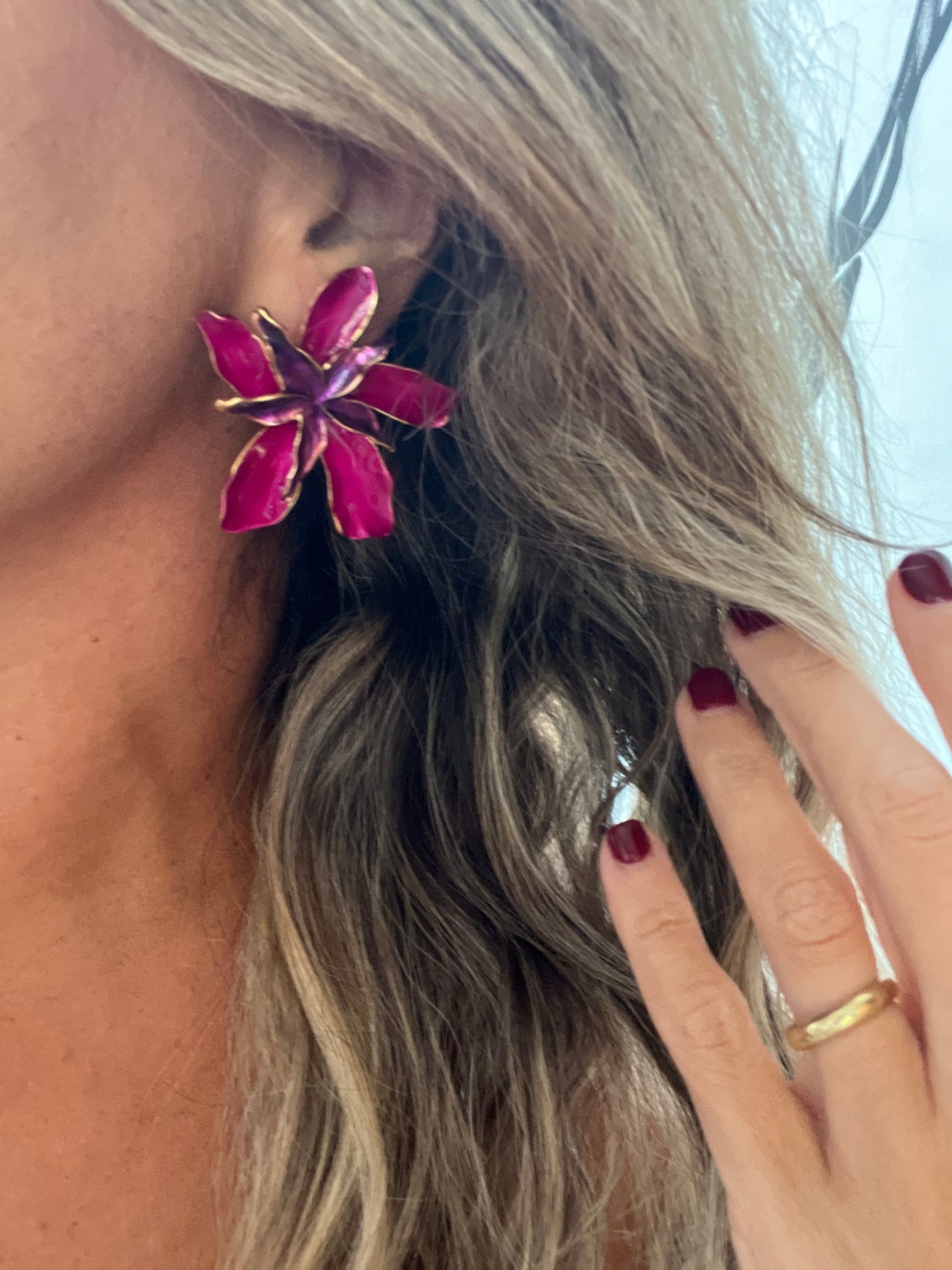 Aros Maxxi Flor fucsia