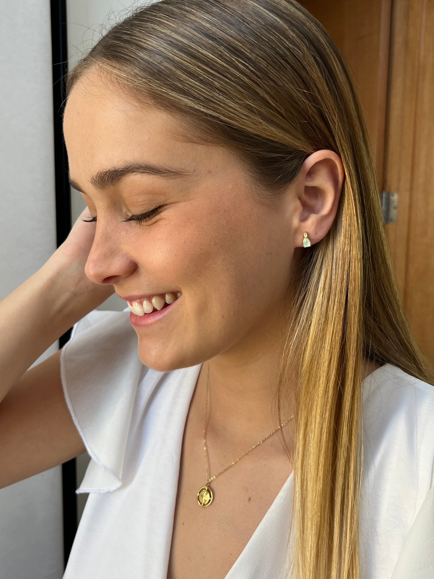 Aros gotitas turquesa