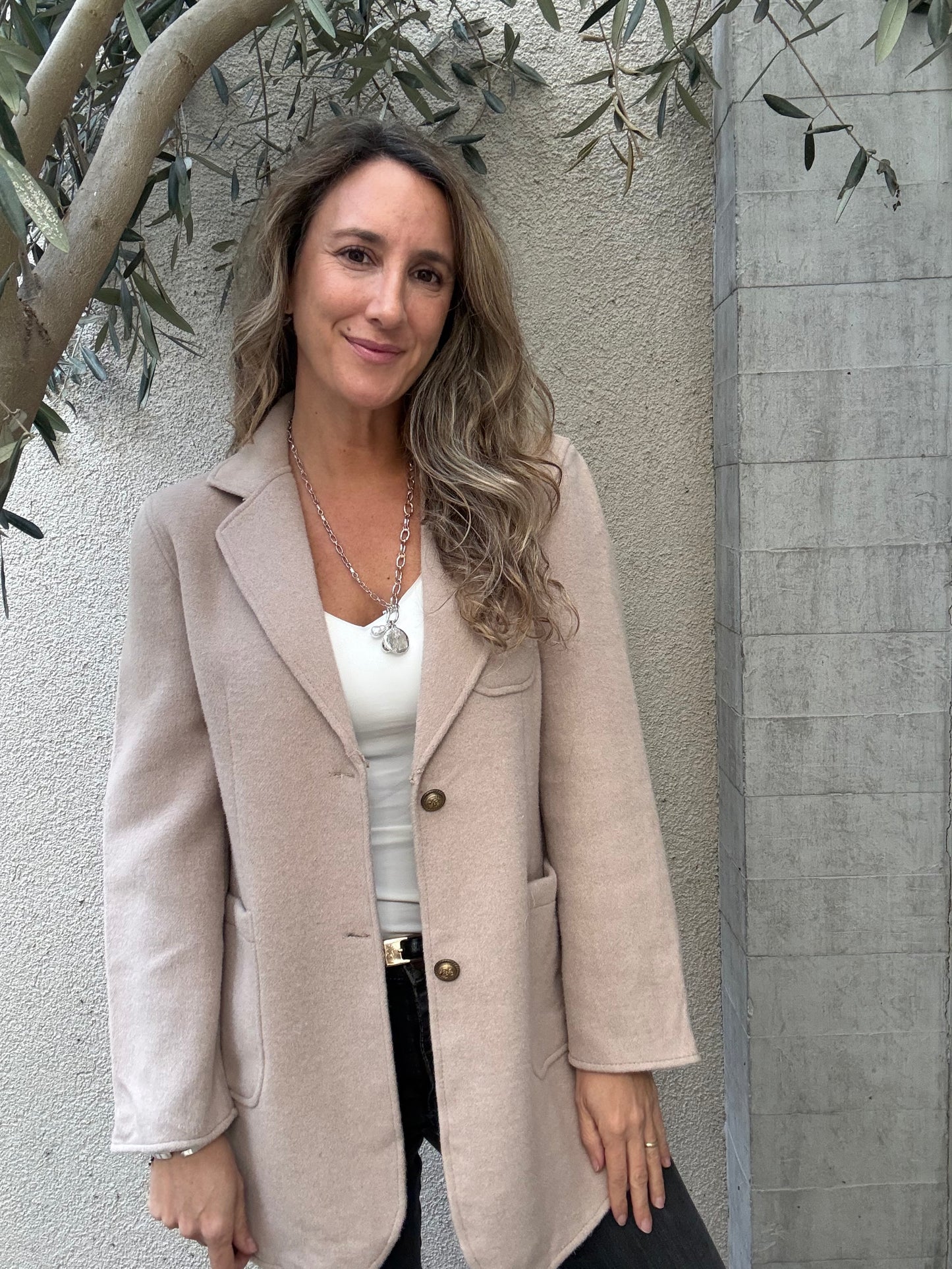 Blazer paño beige