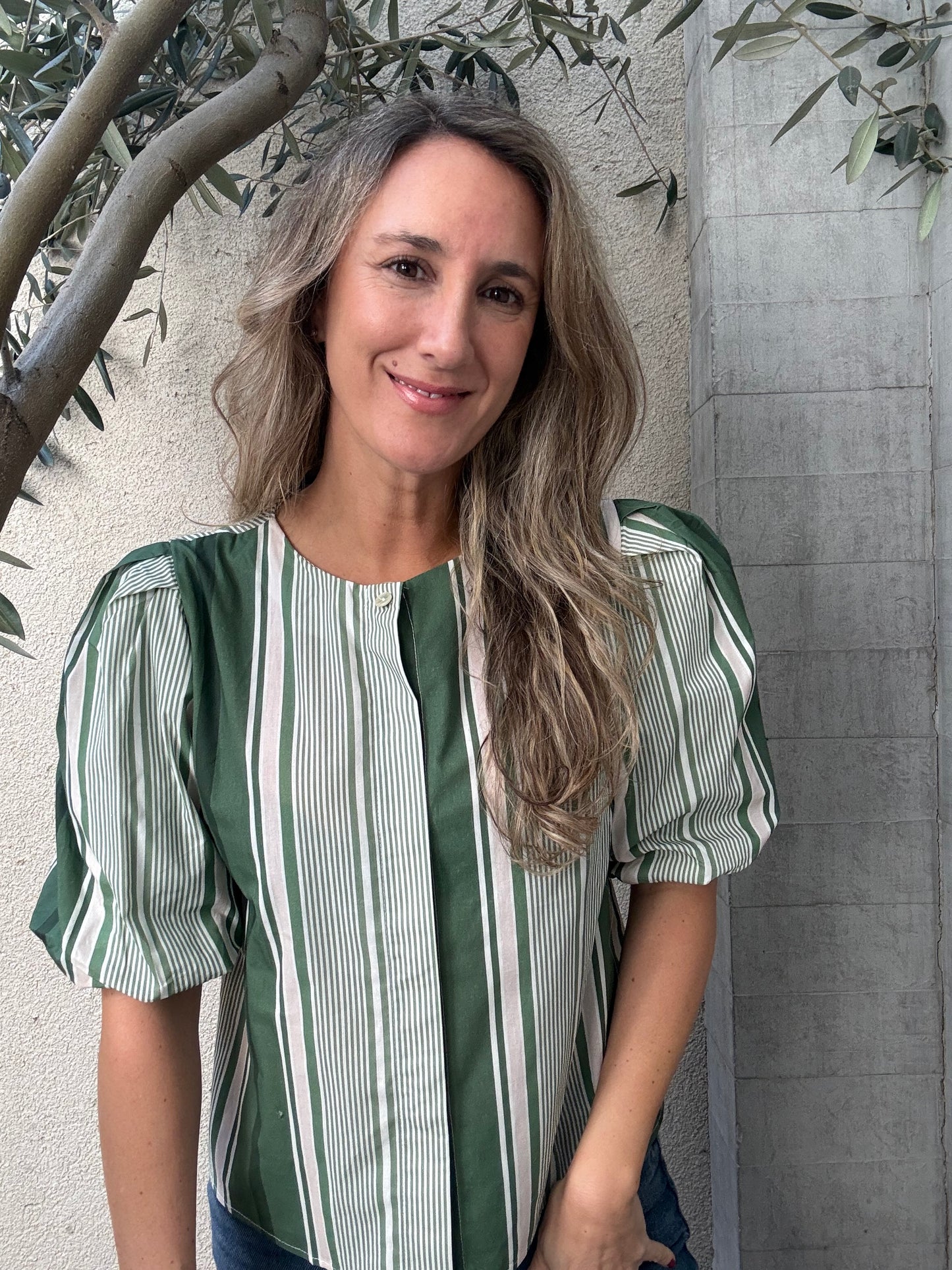 Blusa rayas verde
