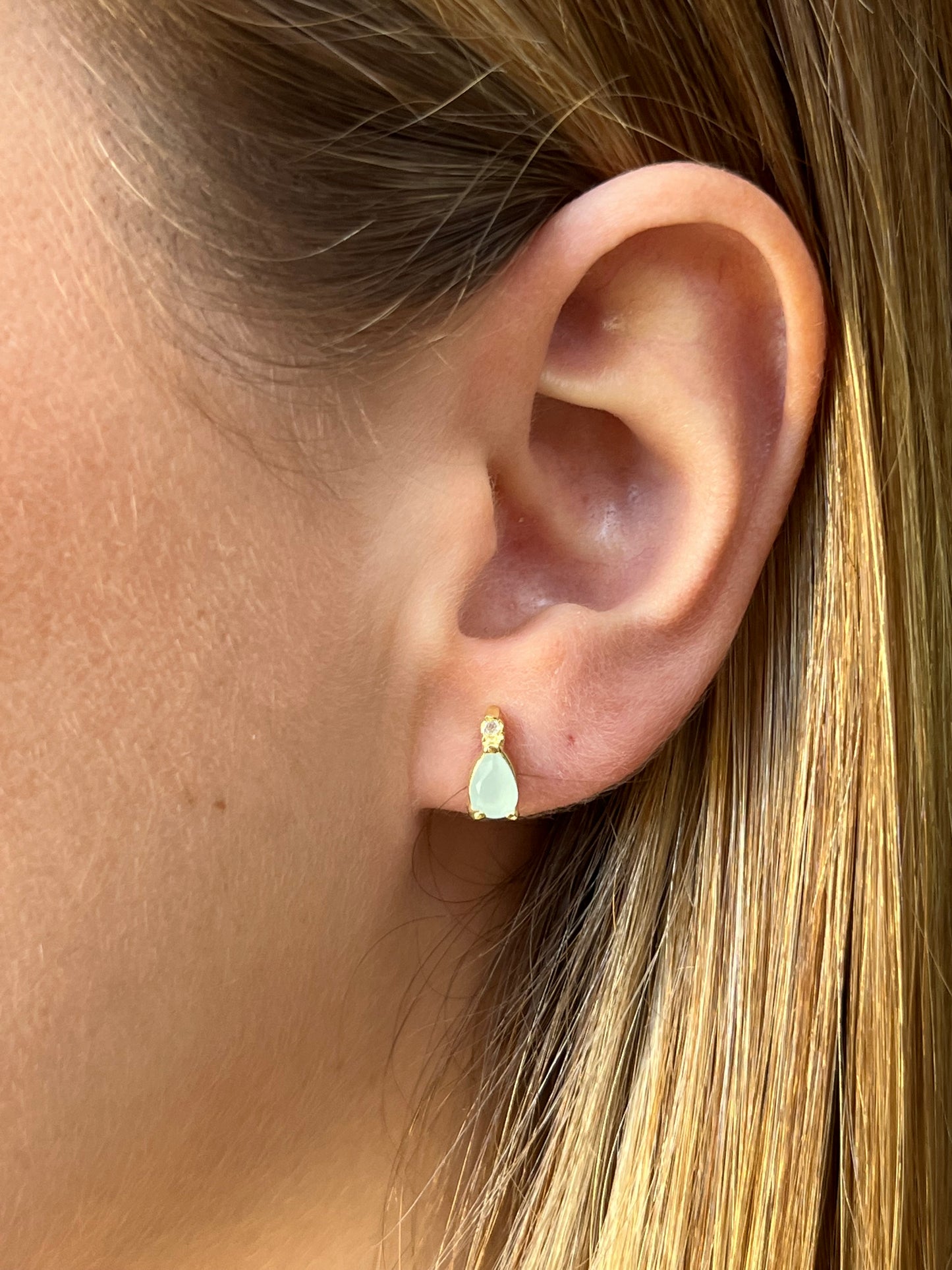 Aros gotitas turquesa