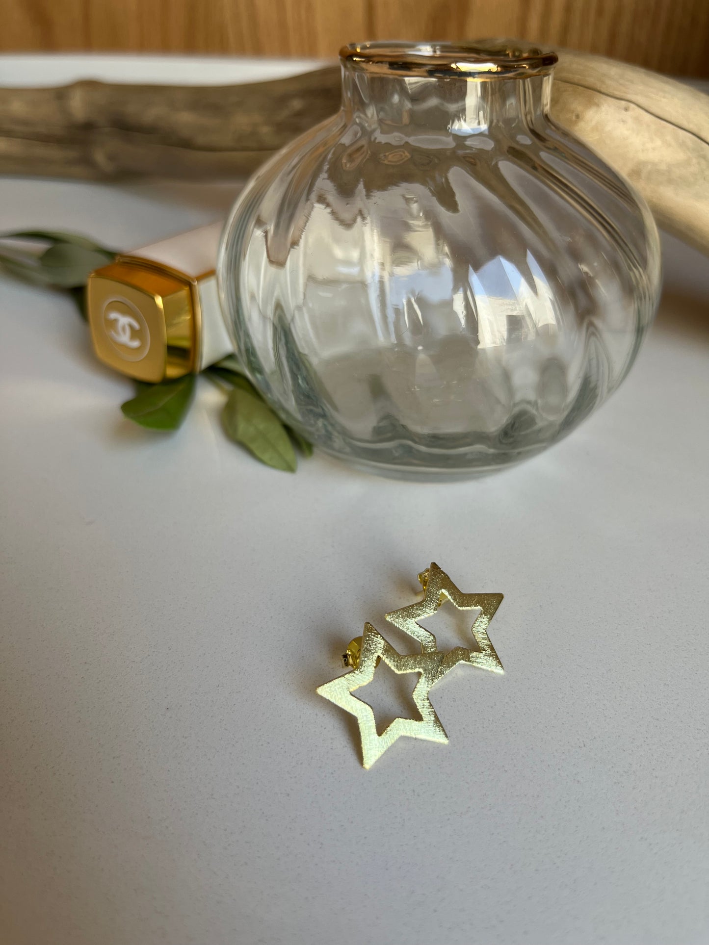 Aros súper estrellas dorados