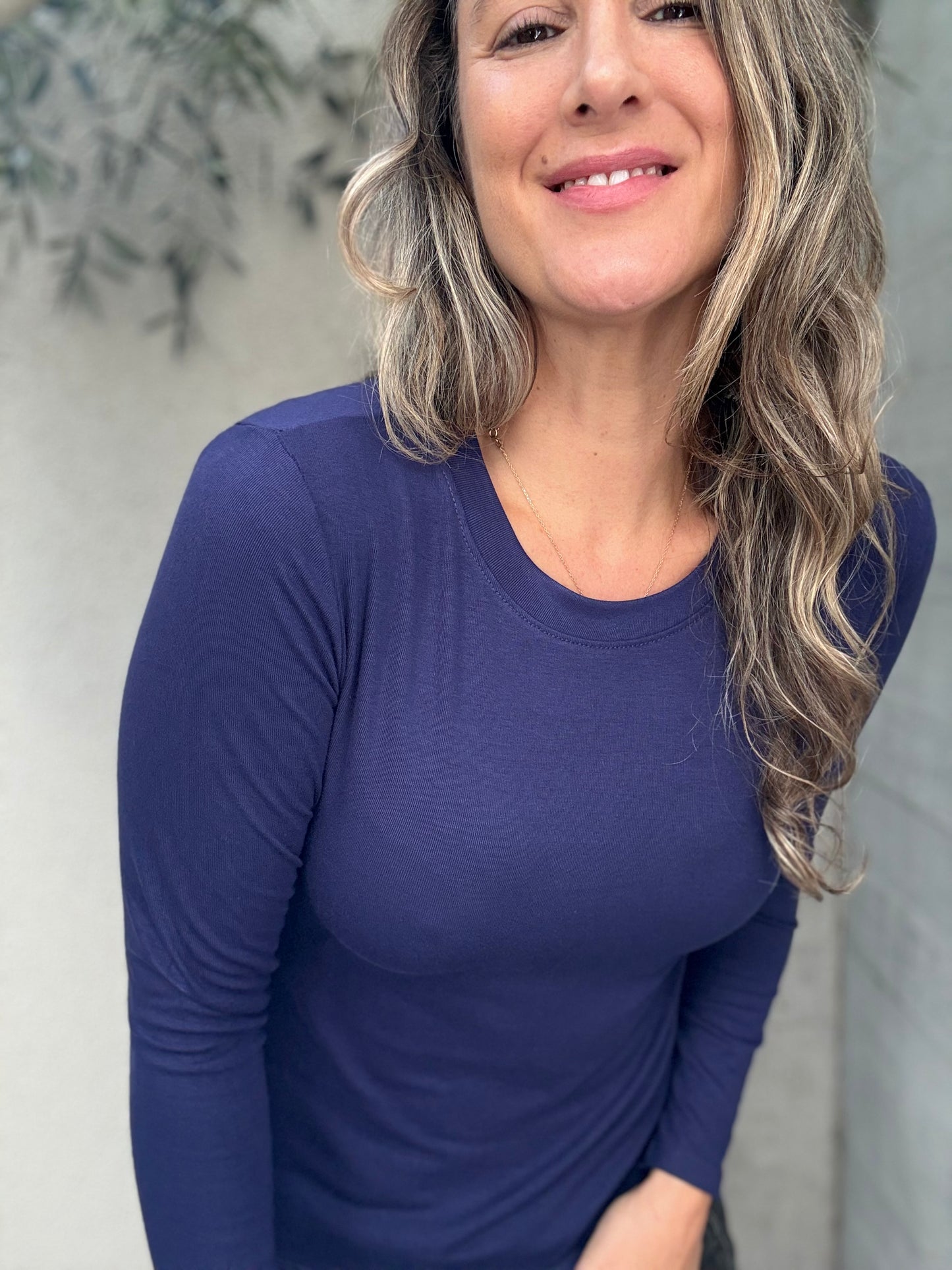 Polera algodón azul