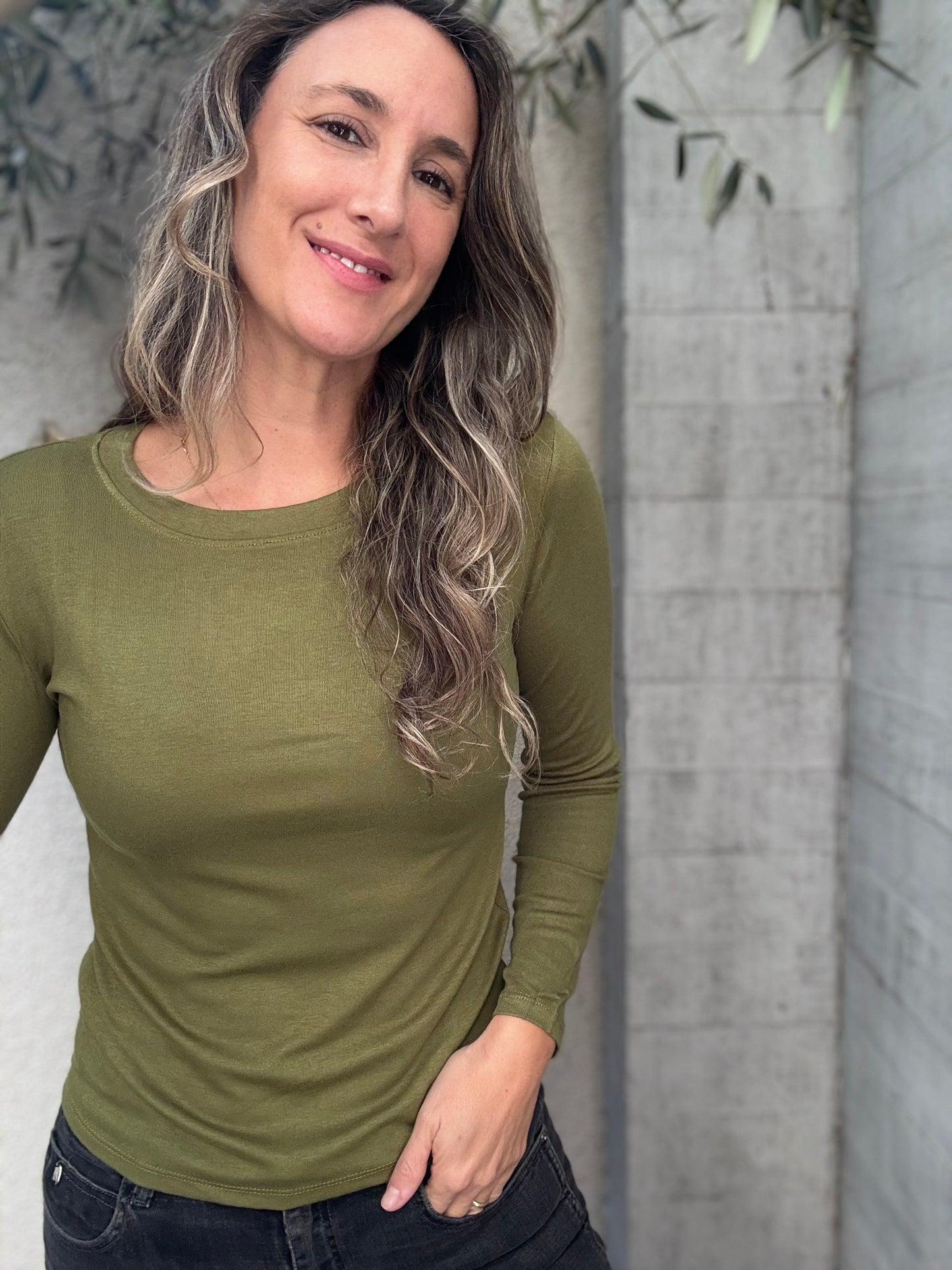 Polera algodón azul verde