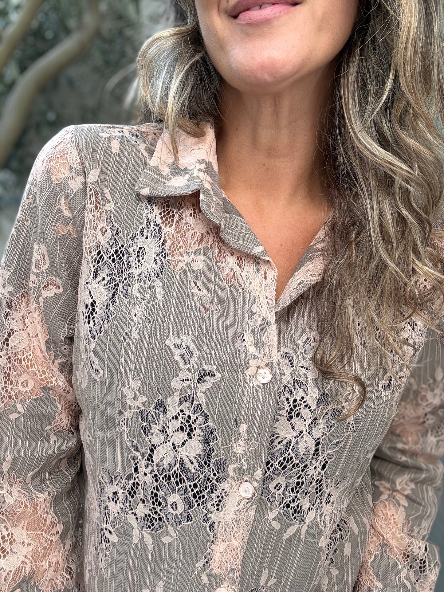 Blusa Encaje rosa