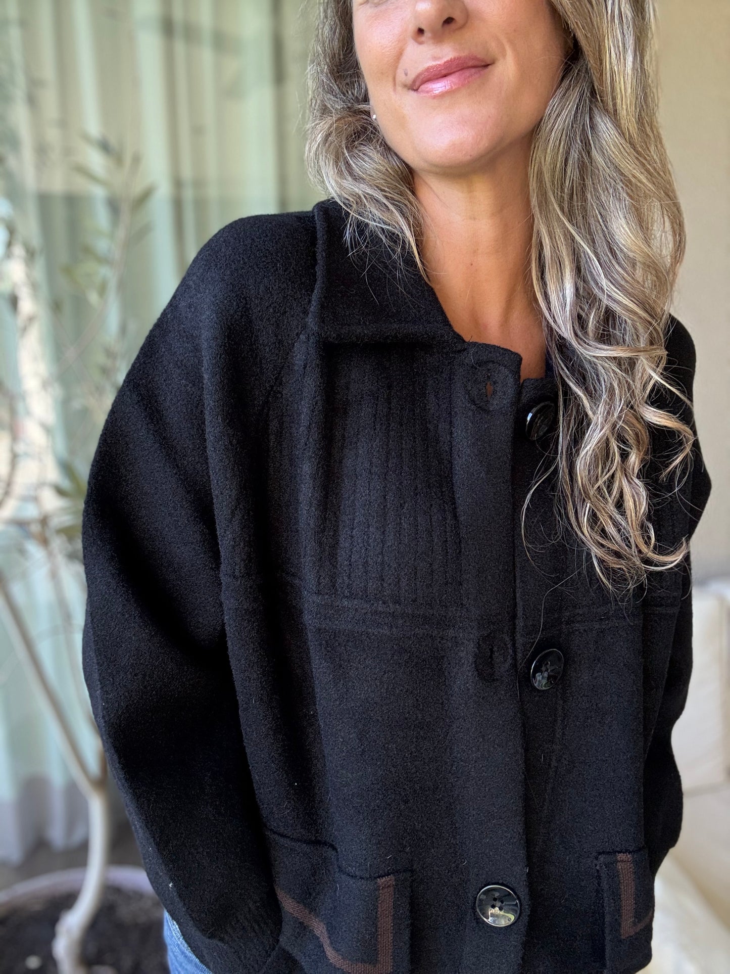 Chaqueta granada negra