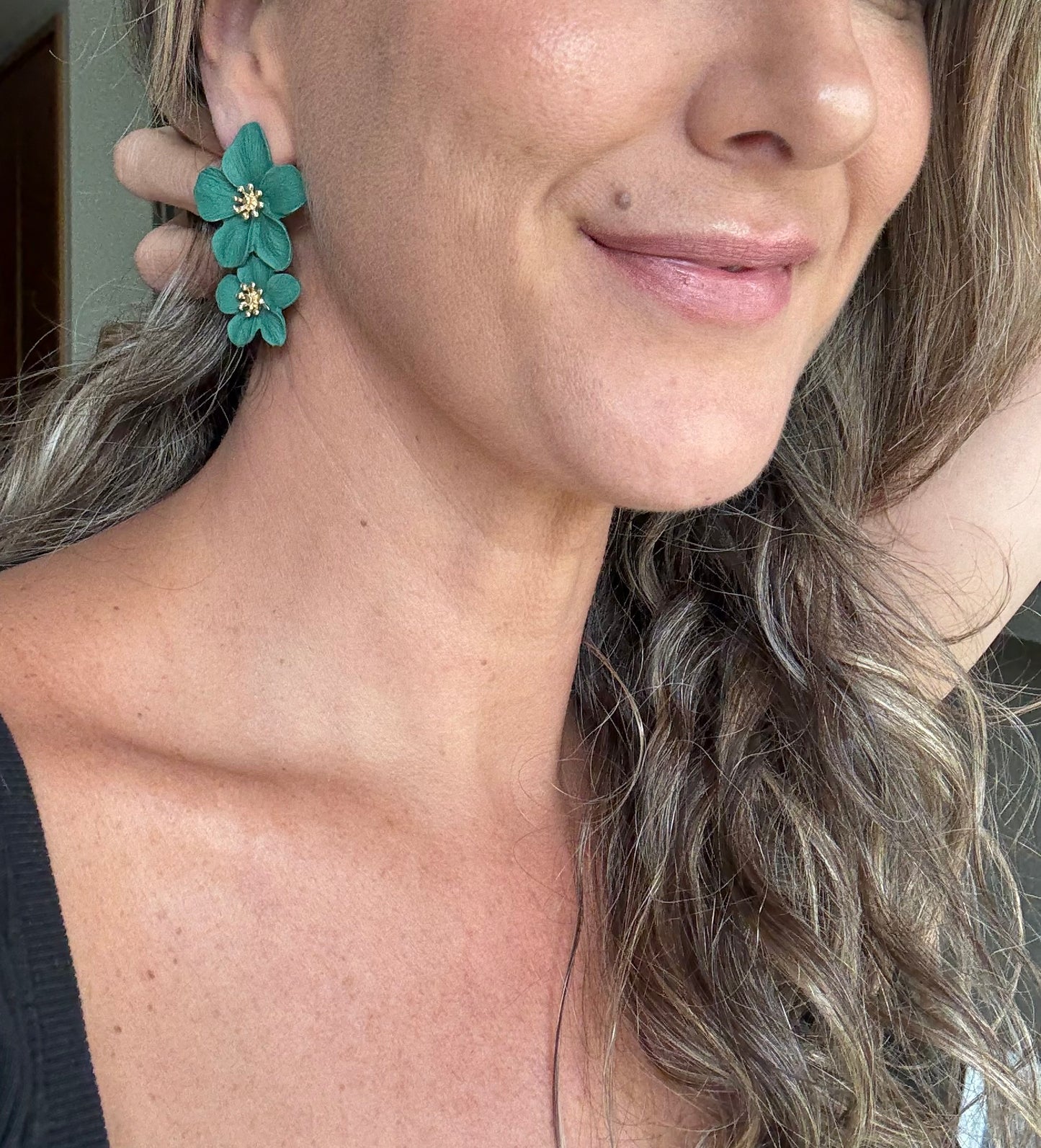 Aros Super flores verde