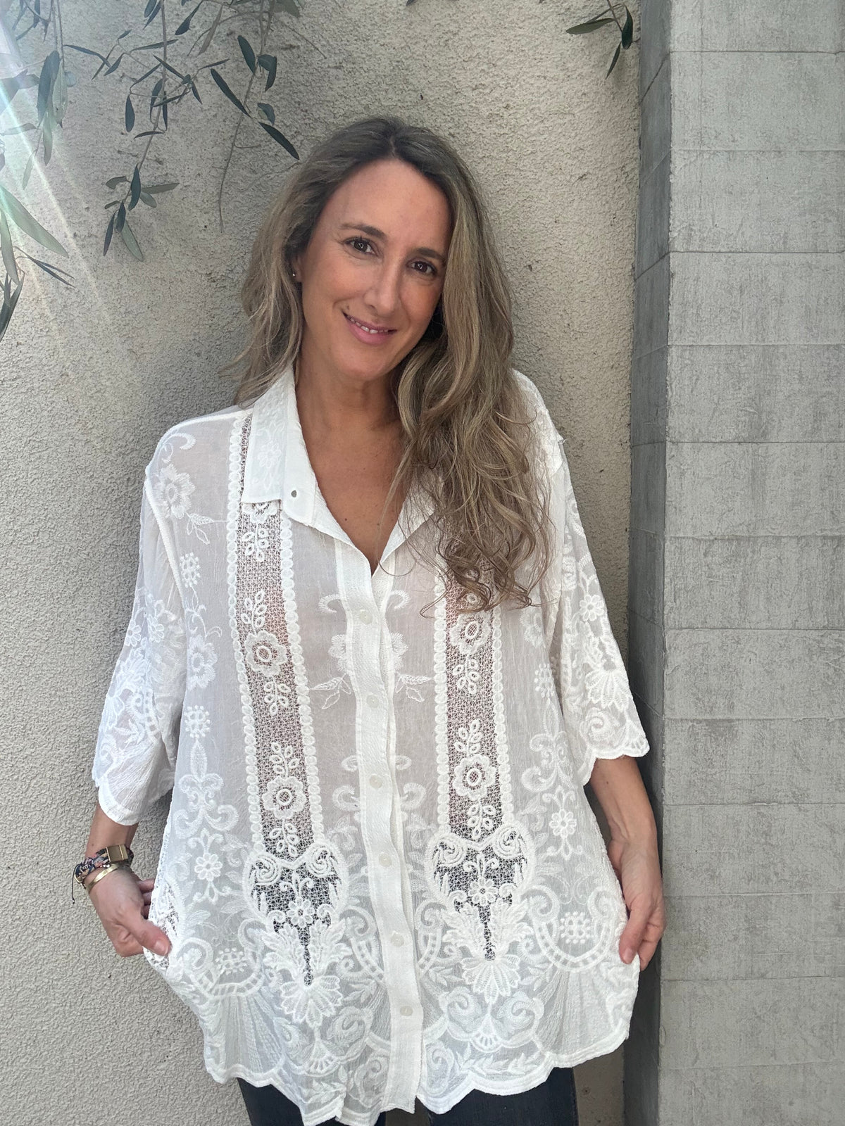 Blusa floral larga