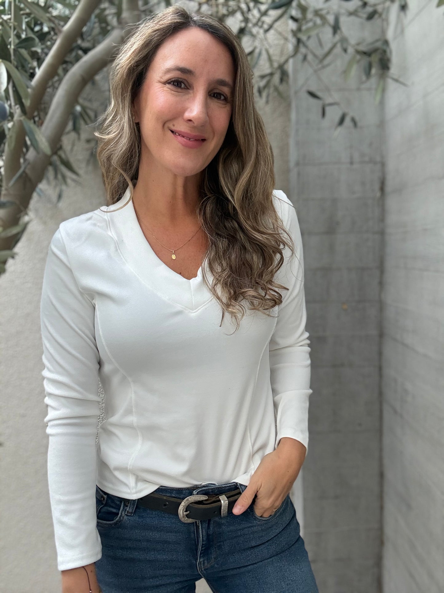Polera Microfibra blanca