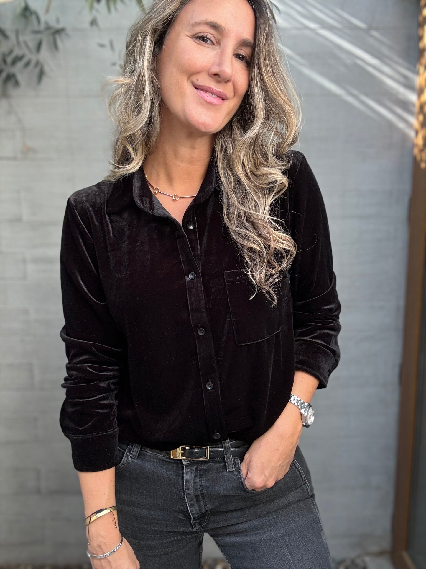 Blusa Terciopelo Negra