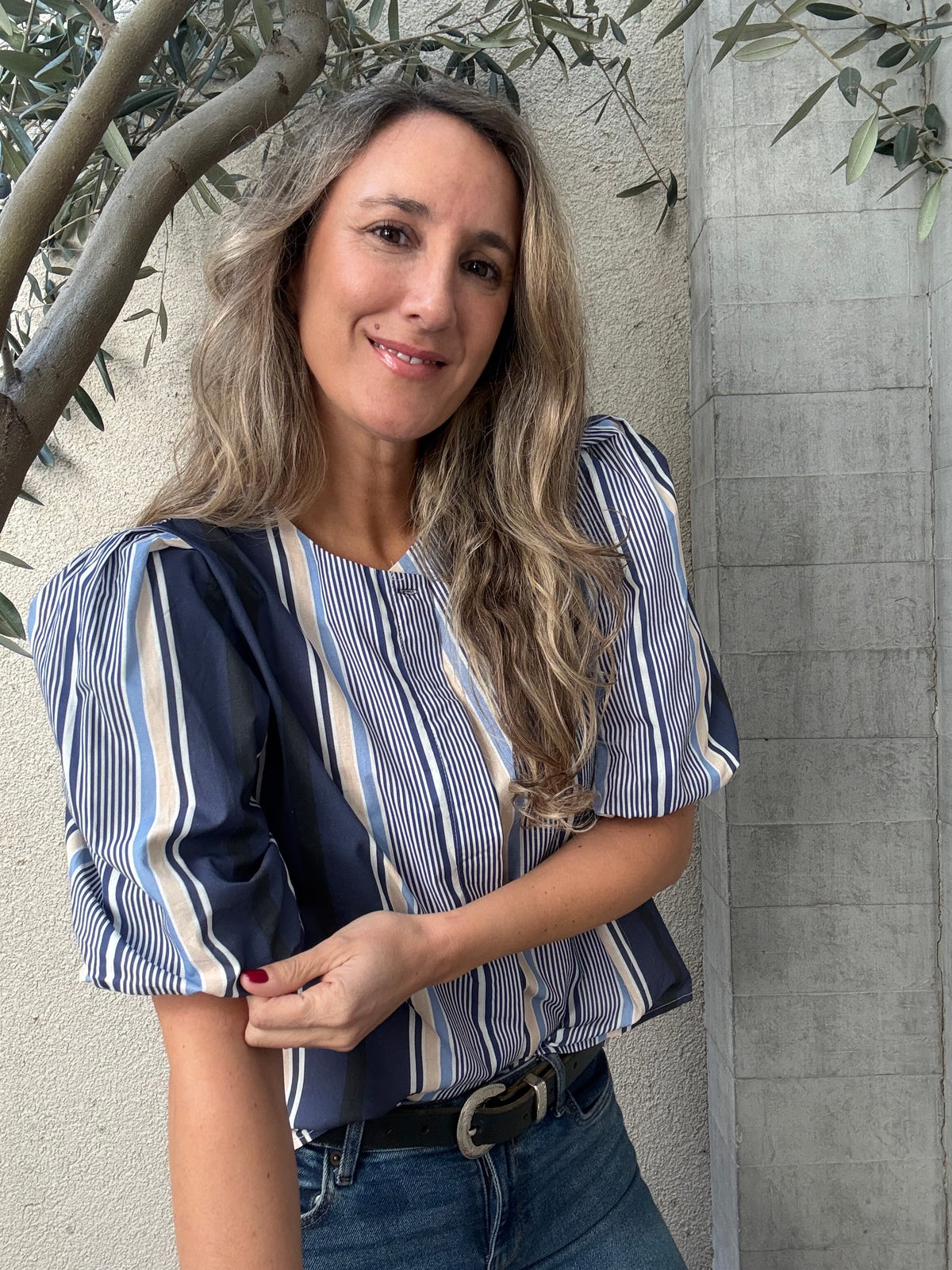 Blusa rayas azul
