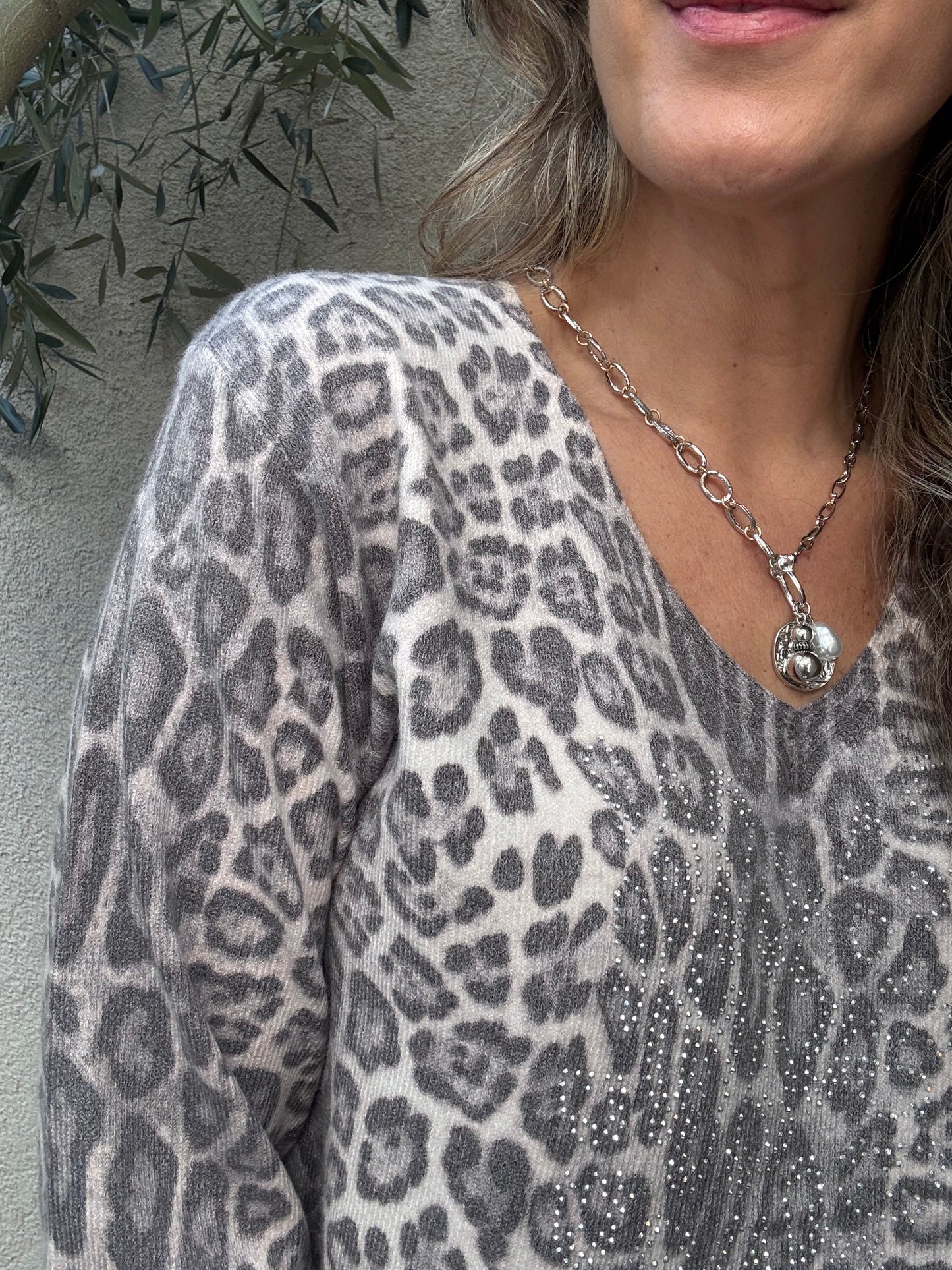 Polera print tachas