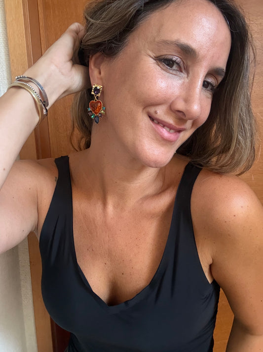 Aros sagrado corazón terracota