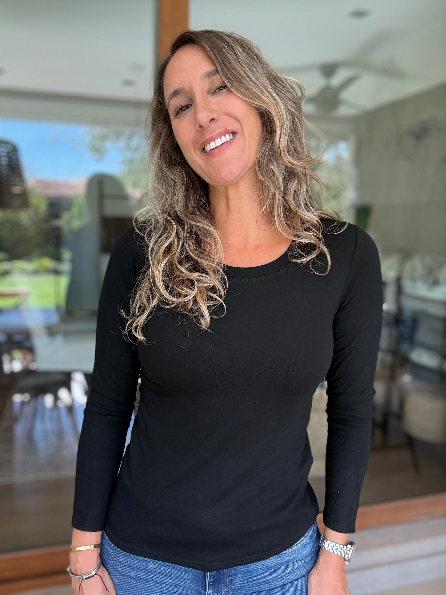 Polera algodón negra