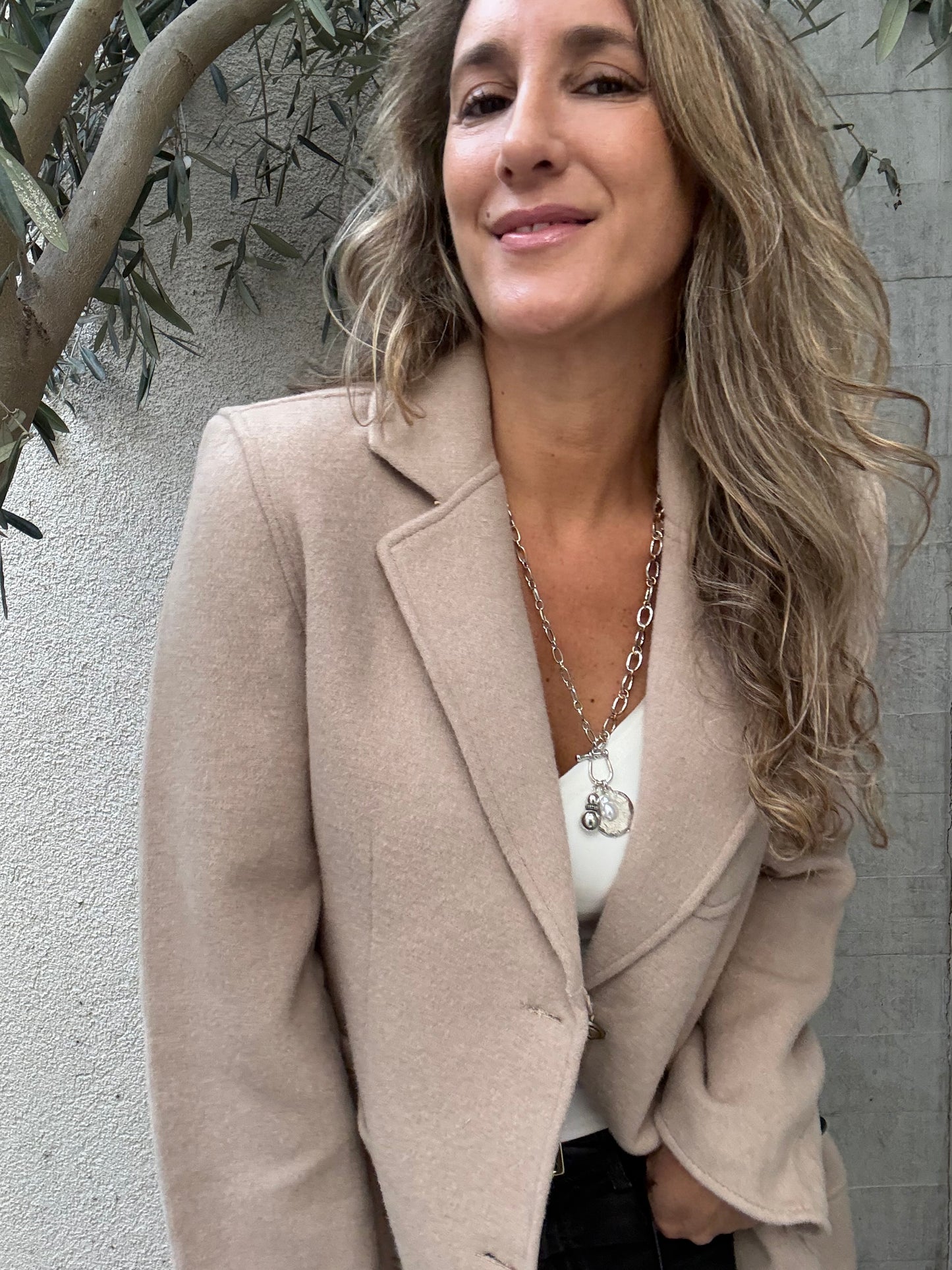 Blazer paño beige