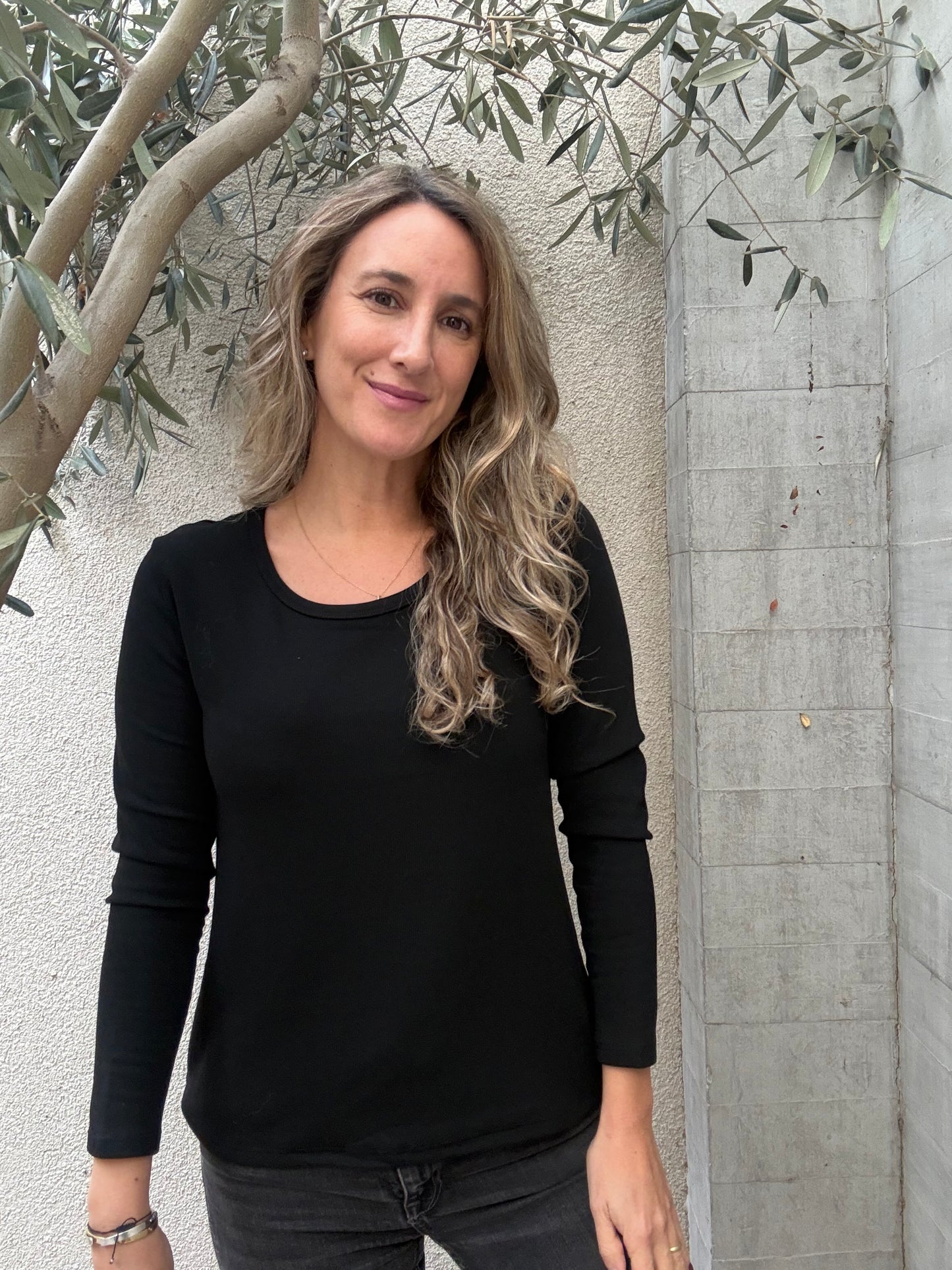 Polera simple microfibra negro