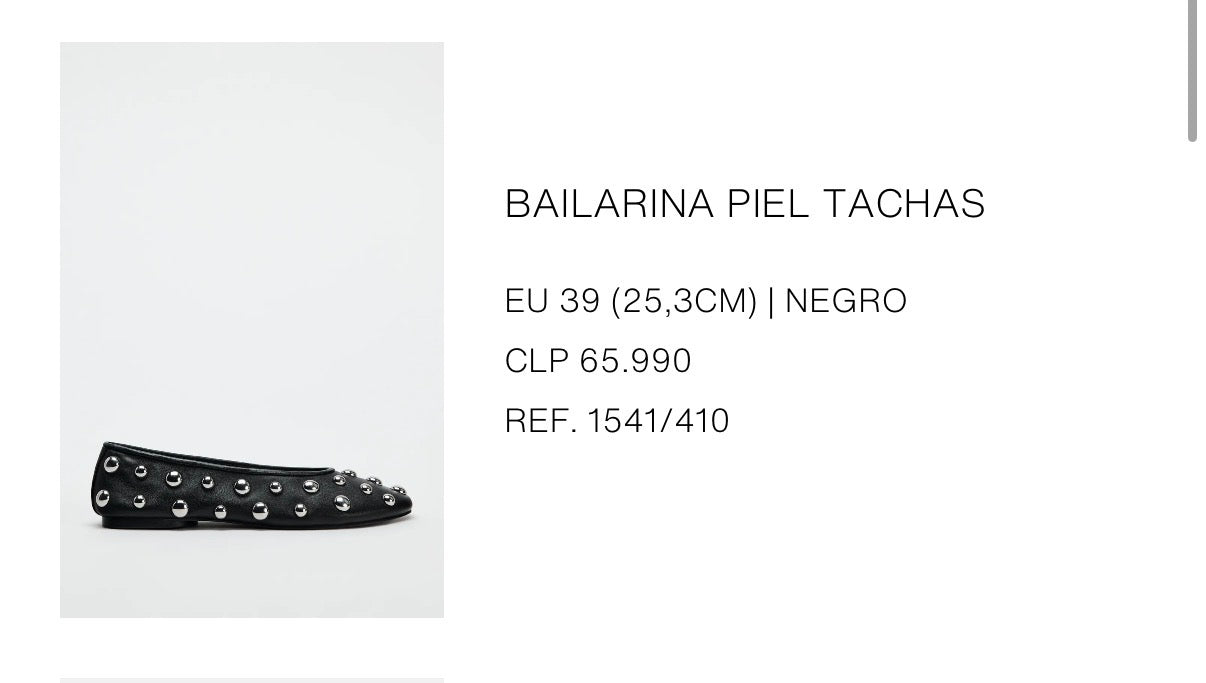 Balerina Zara piel tachas