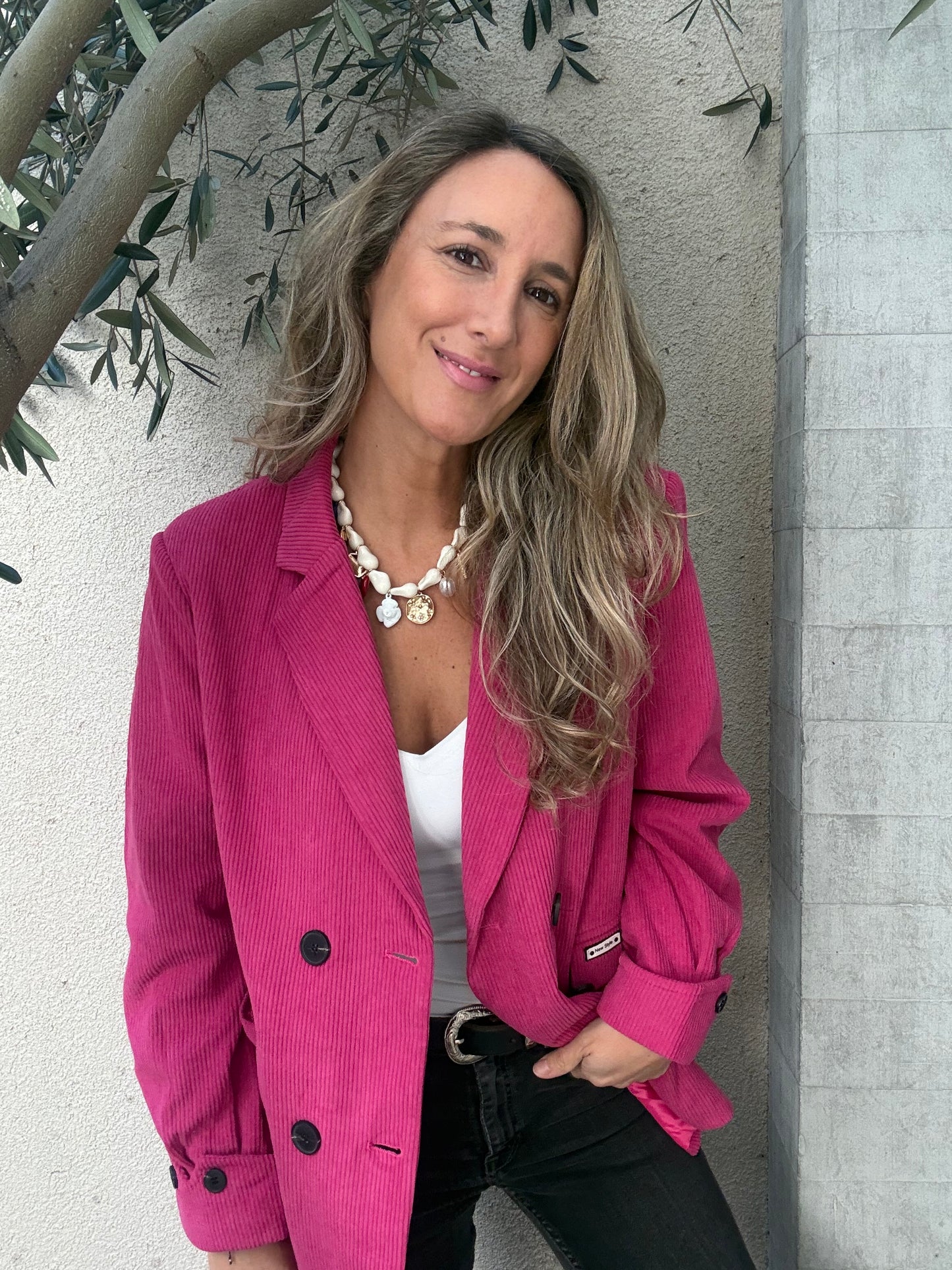 Blazer cotele fucsia