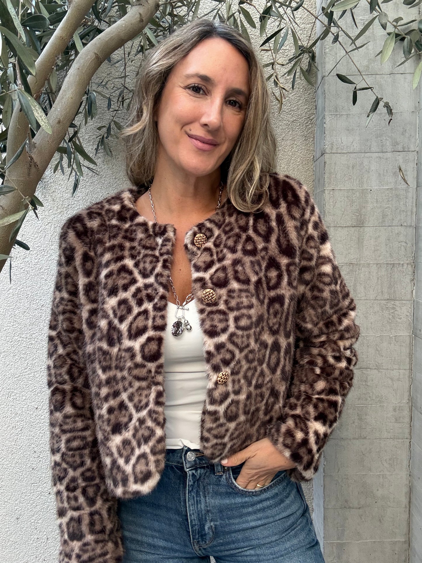 Chaqueta peluda print