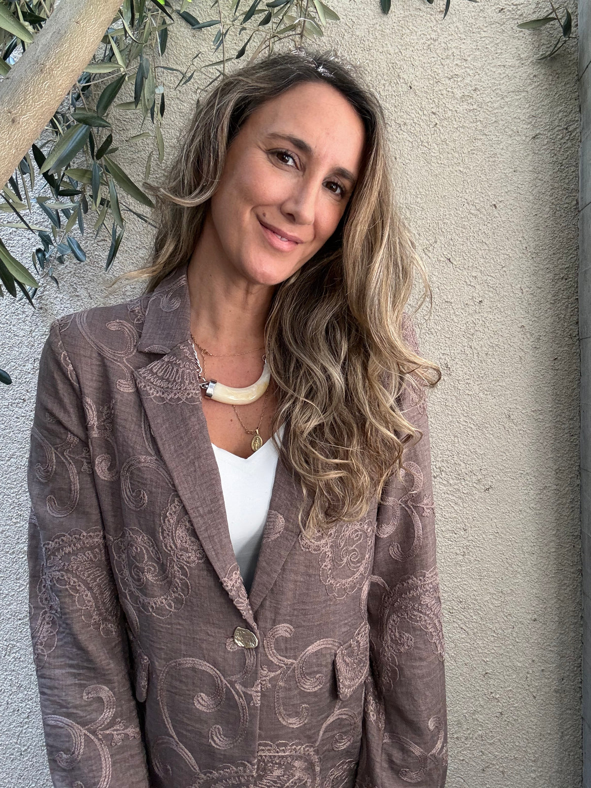 Blazer bordado moro/malva