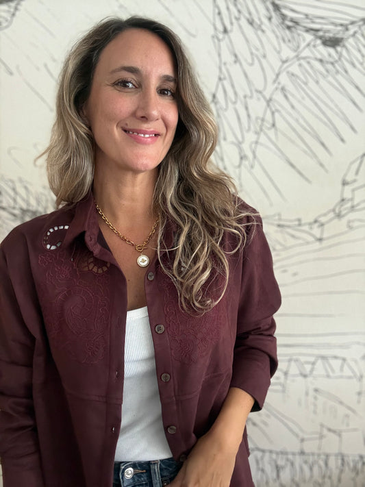 Sobrecamisa Coruña burdeo