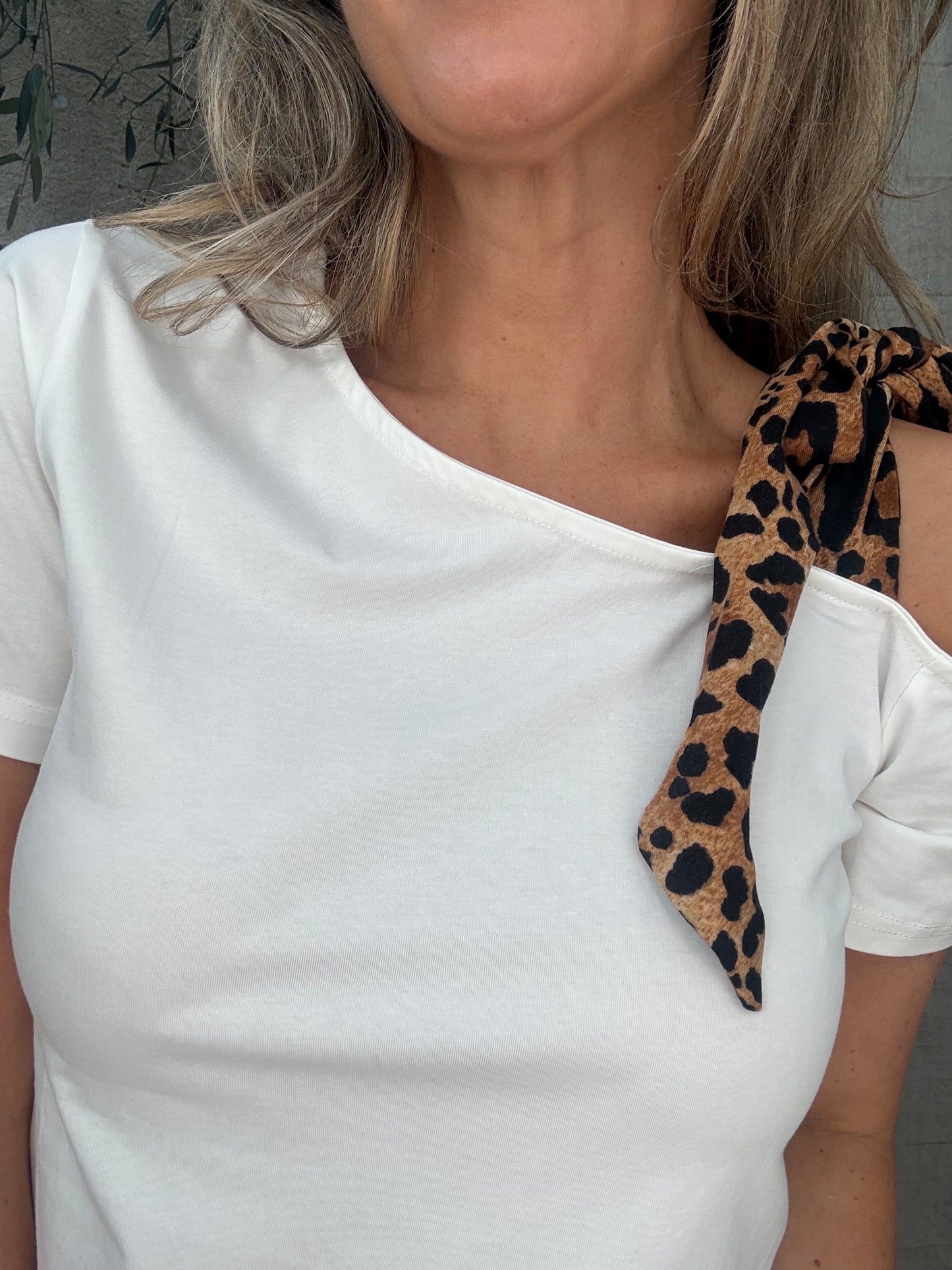 Polera lazo print blanco