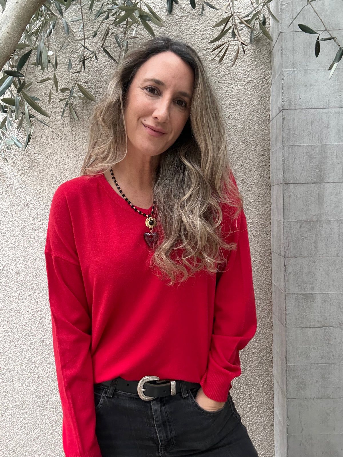 Sweater básico Barceloneta rojo