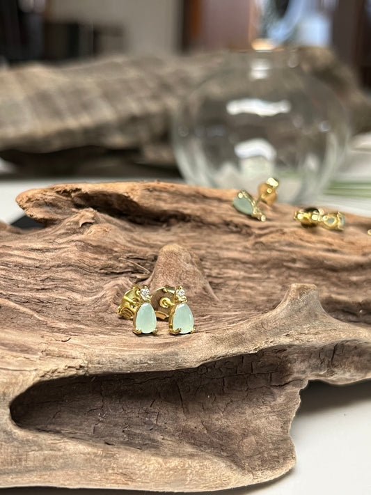 Aros gotitas turquesa