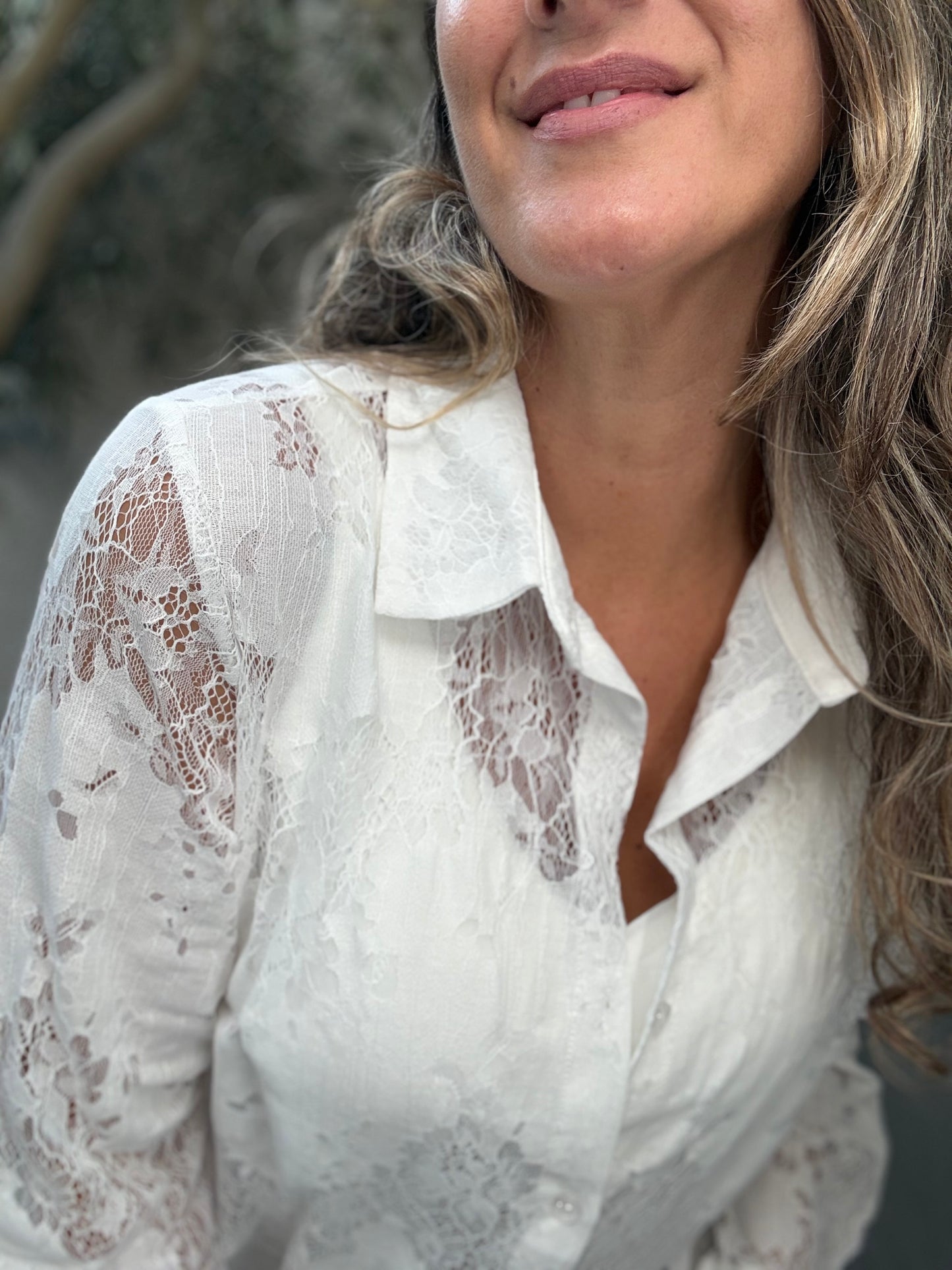 Blusa Encaje Blanca