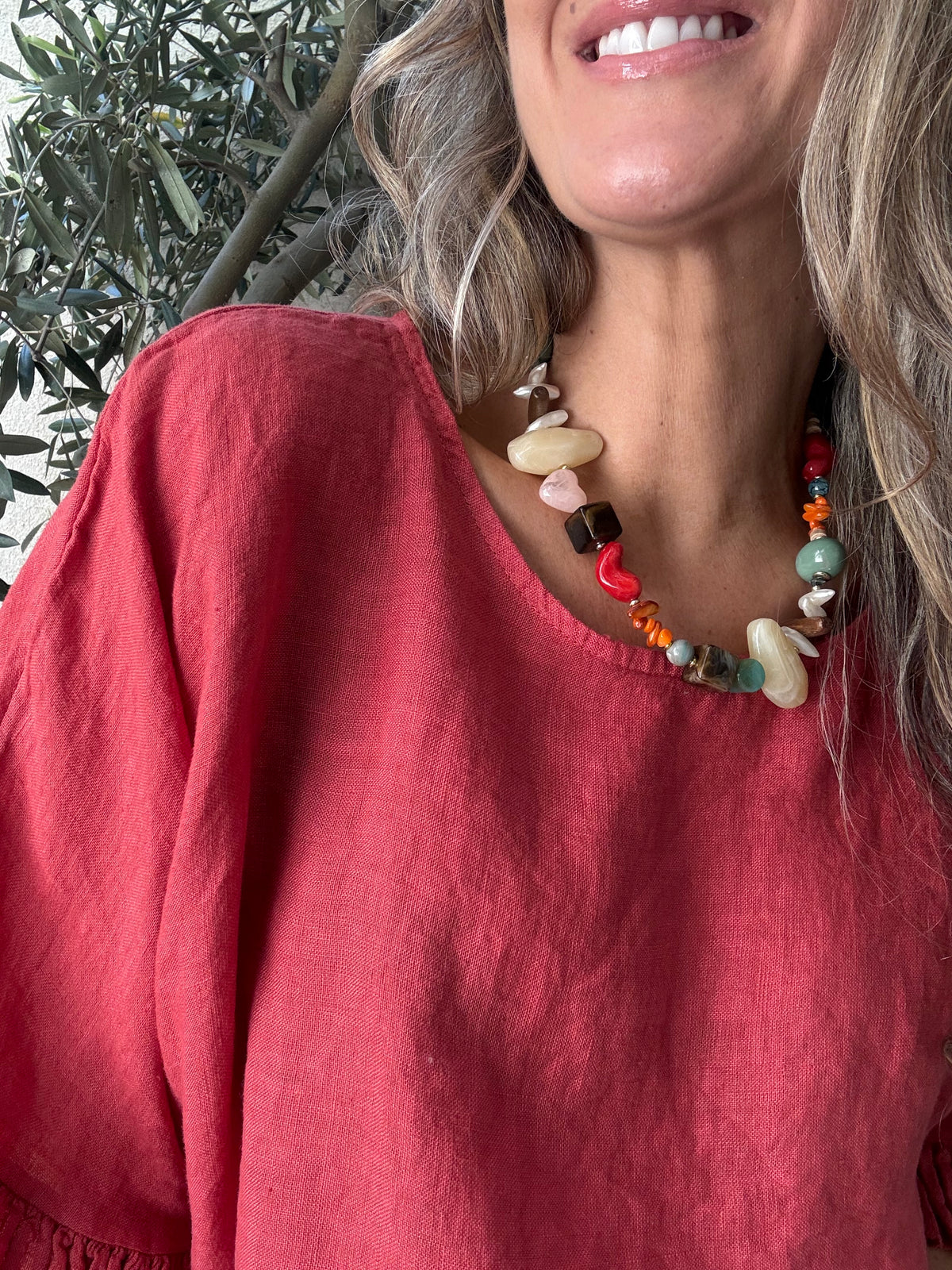 Blusa lino Salamanca frambuesa