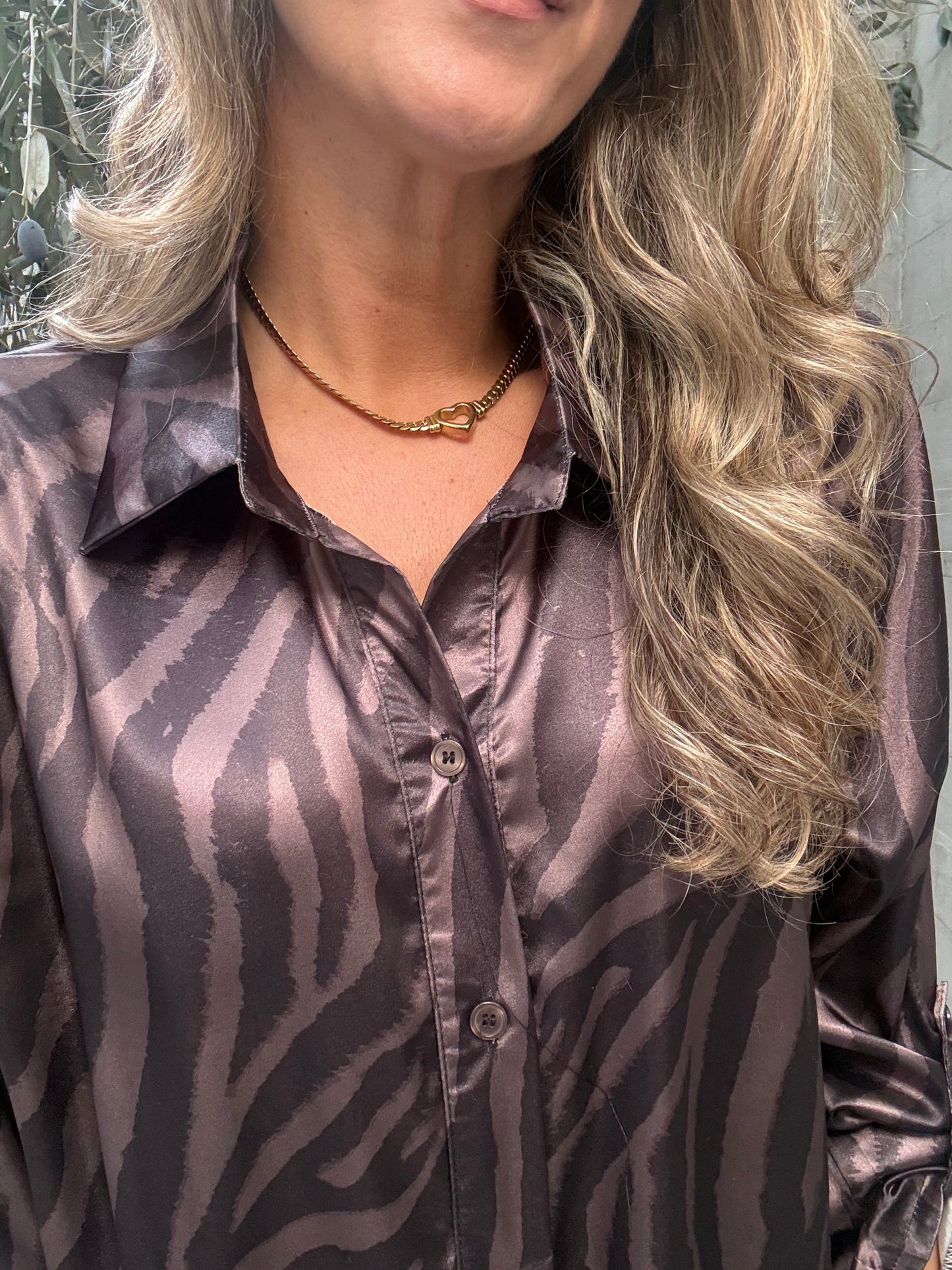Blusa cebra gris morado