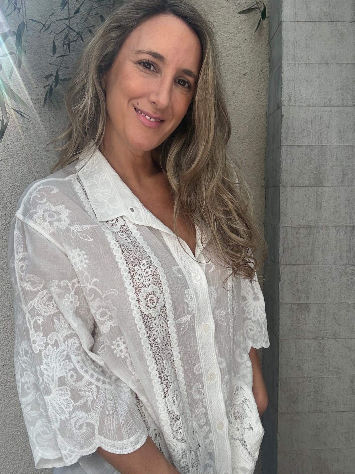Blusa floral larga