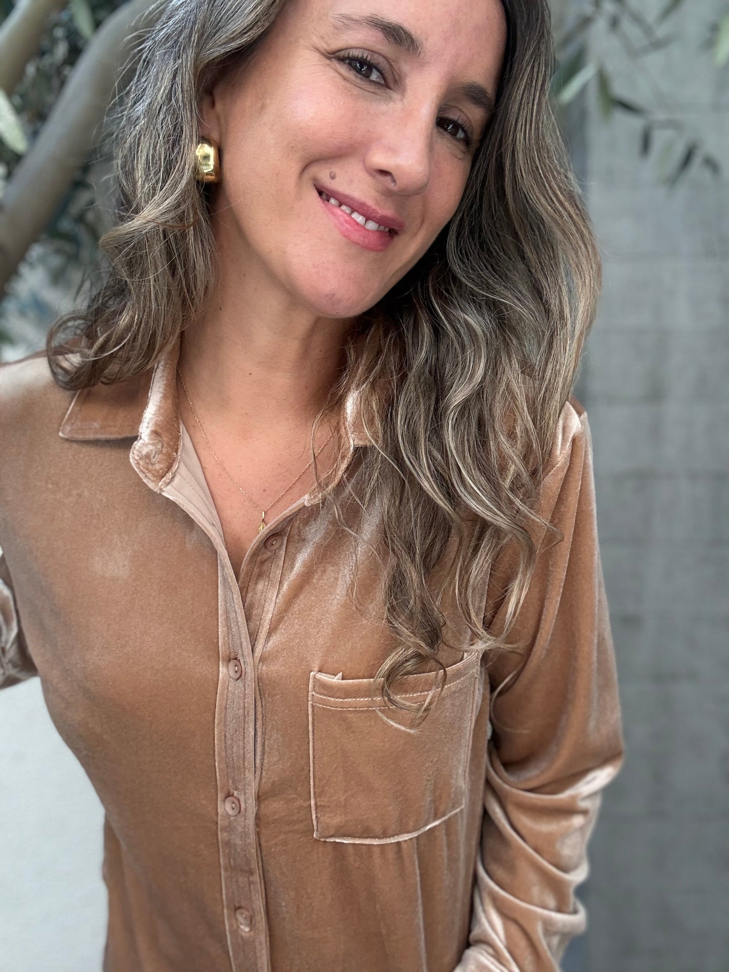 Blusa Terciopelo beige