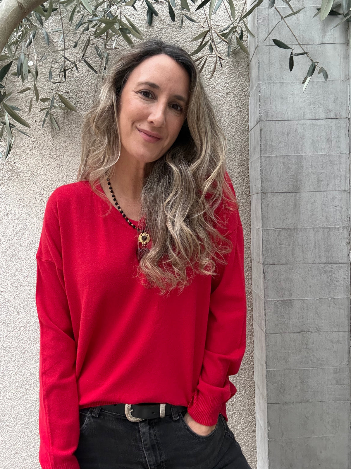 Sweater básico Barceloneta rojo