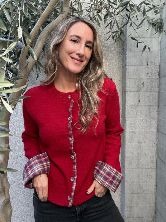 Sweater escocés rojo