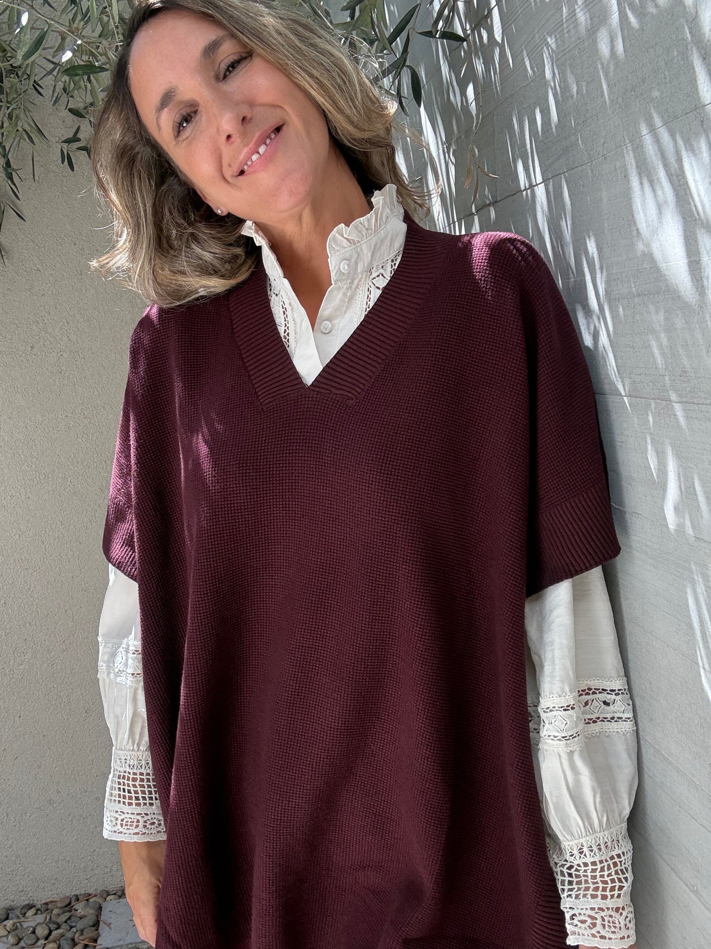 Poncho Andalucía burdeo