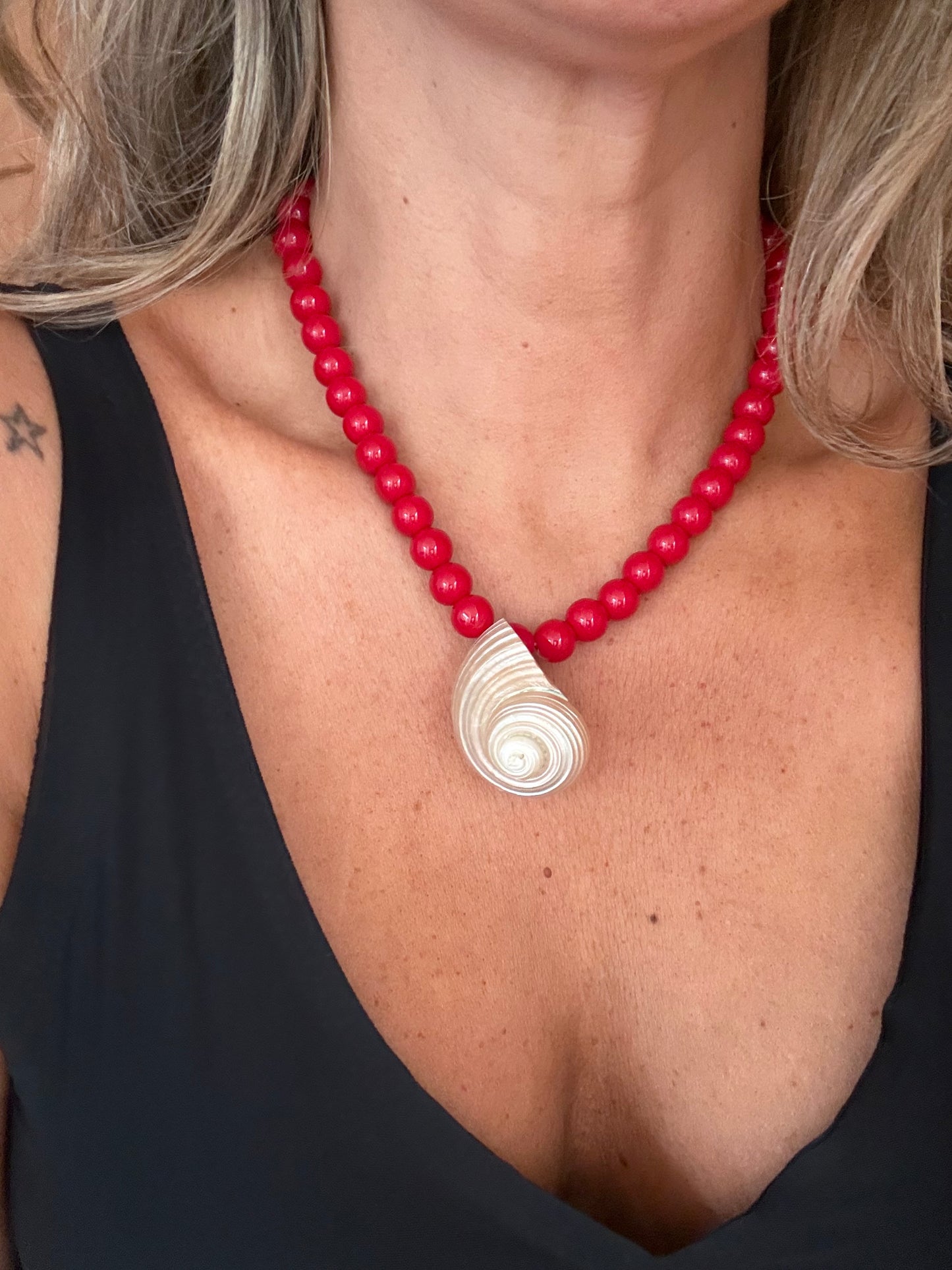 Collar Conchita rojo