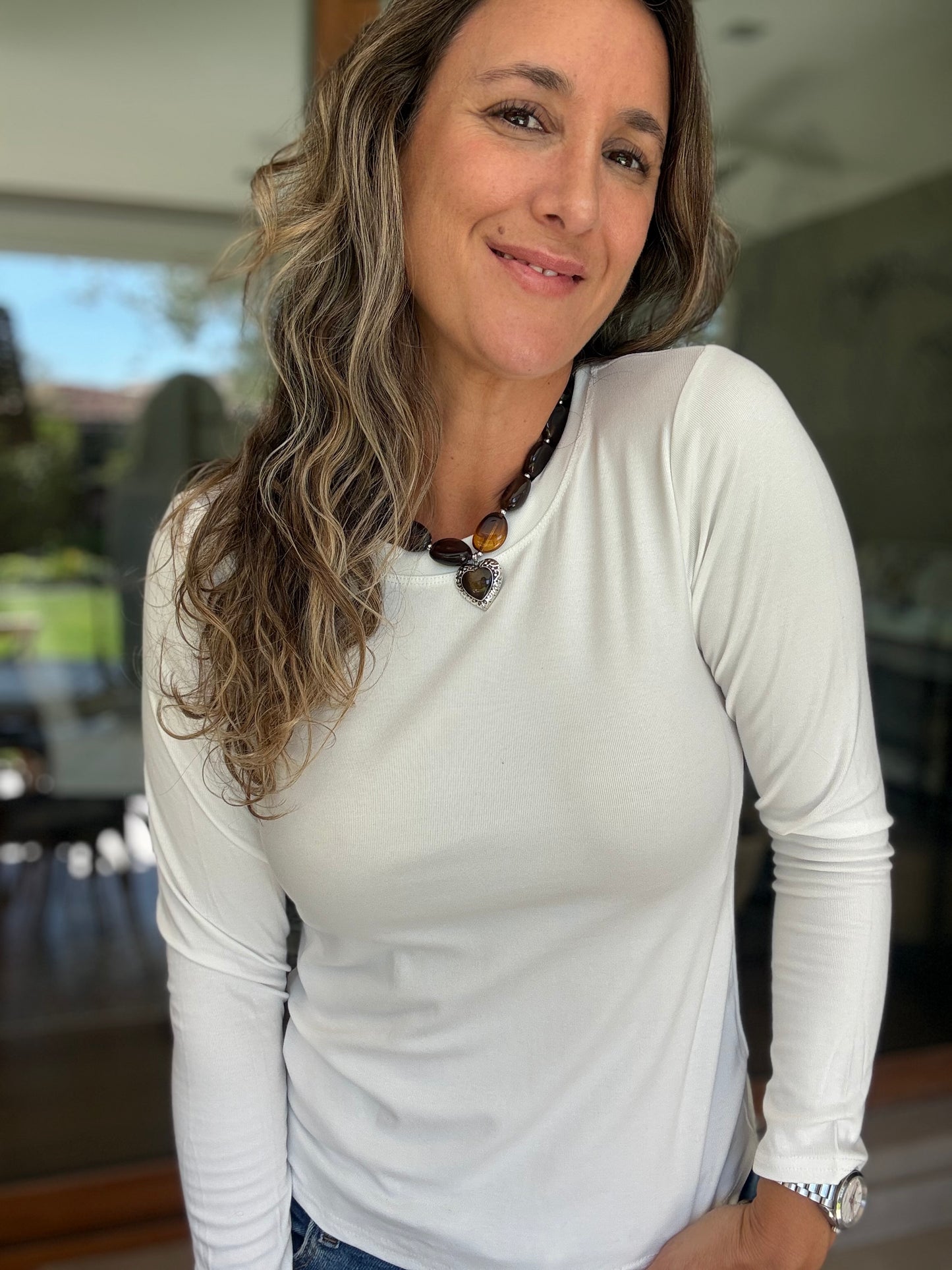 Polera algodón blanca