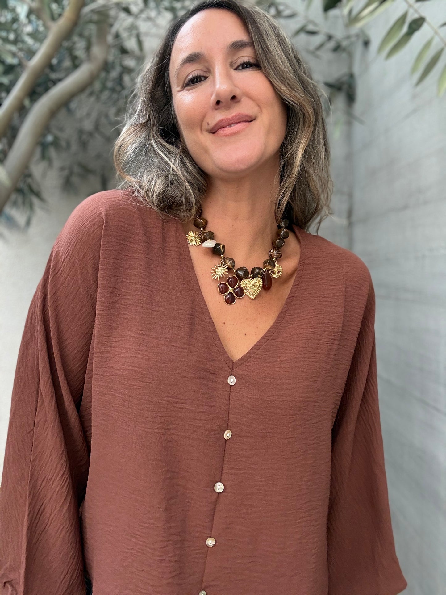 Blusa Lugo café