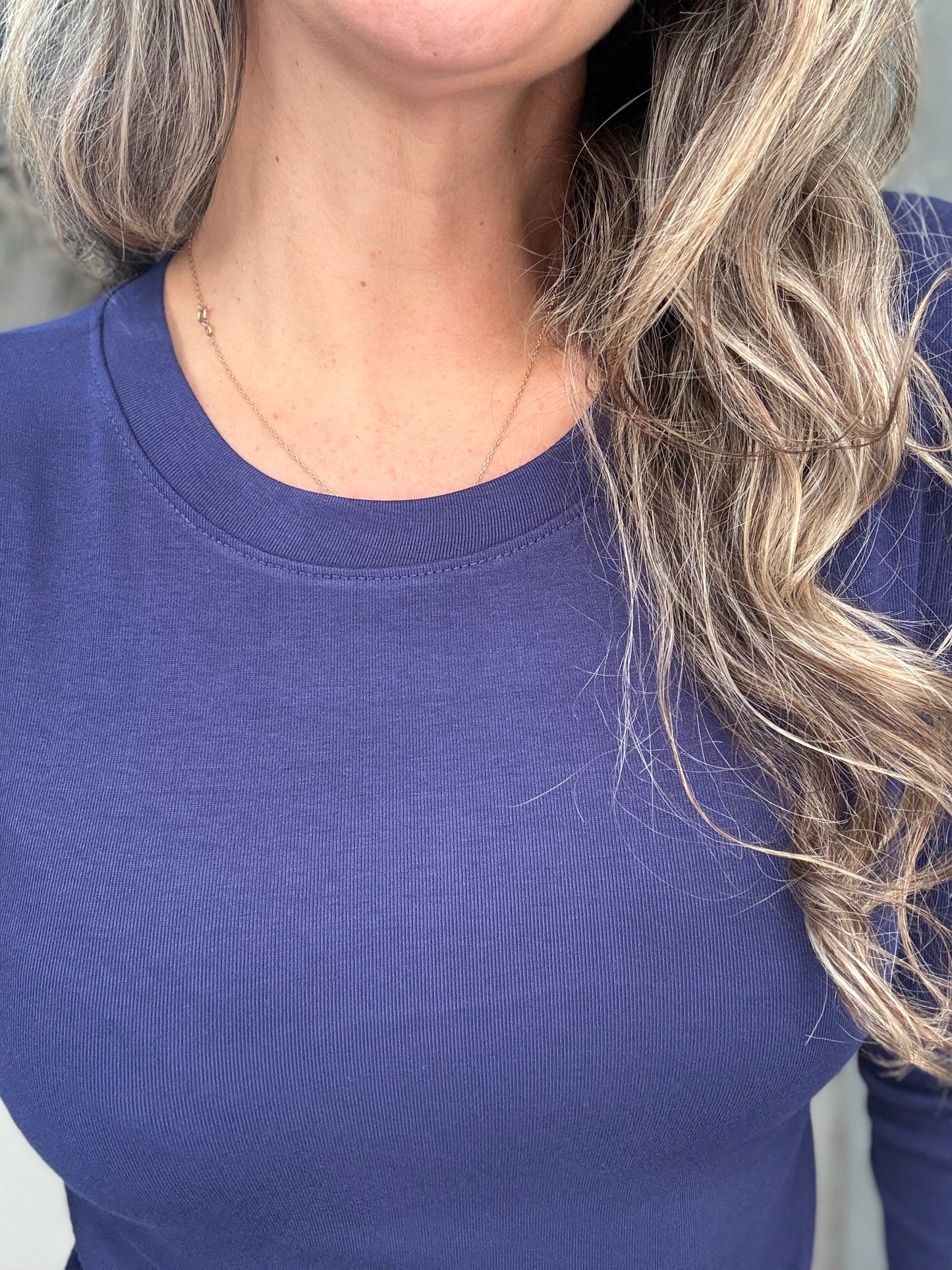 Polera algodón azul