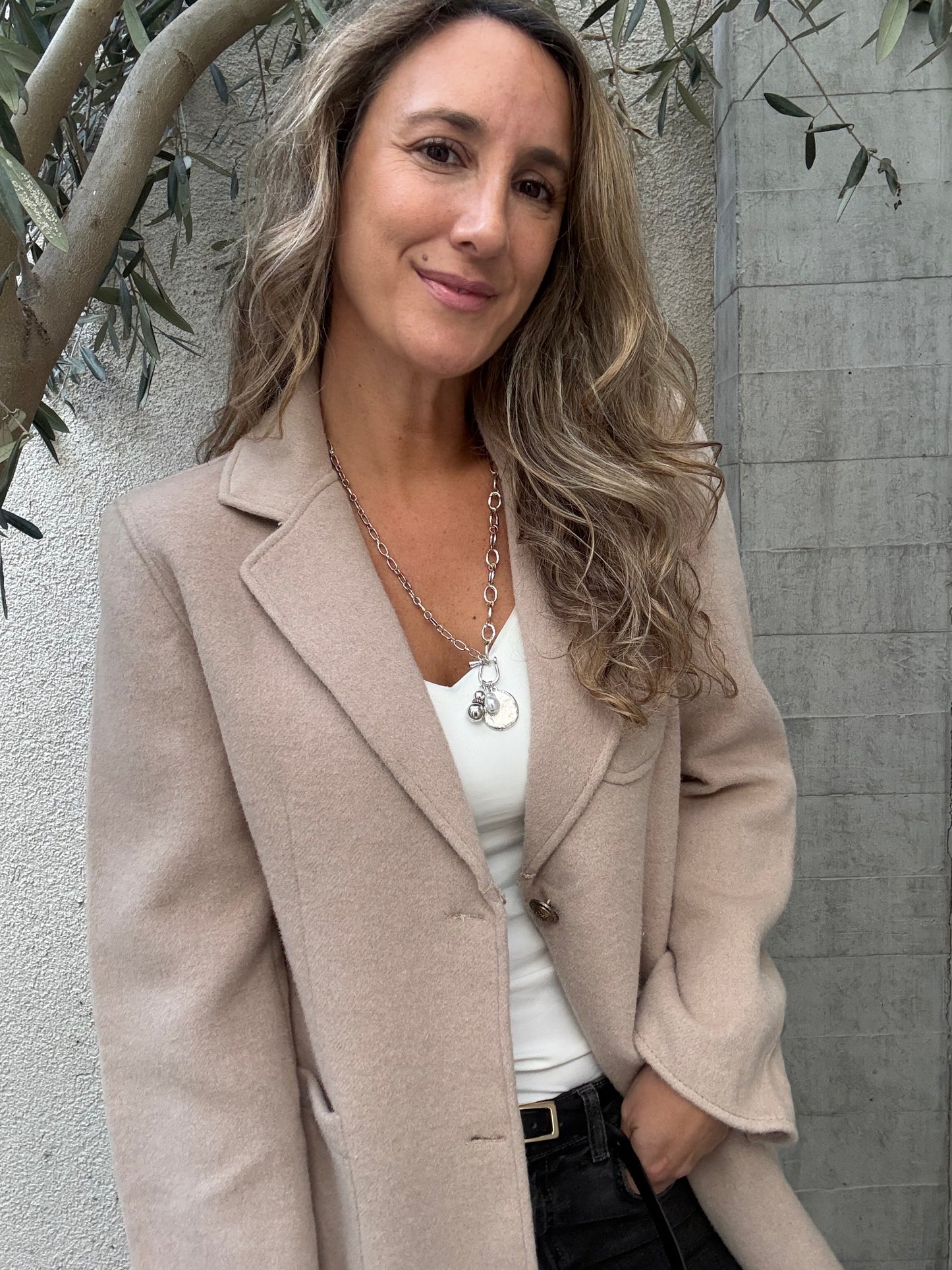 Blazer paño beige