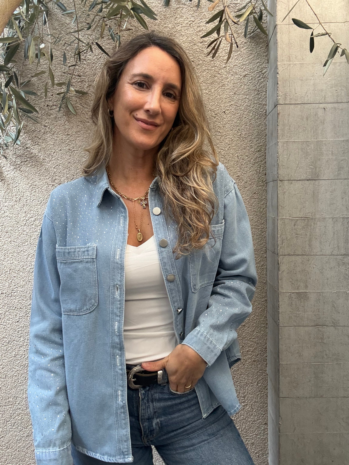 Camisa jeans Girona Celeste