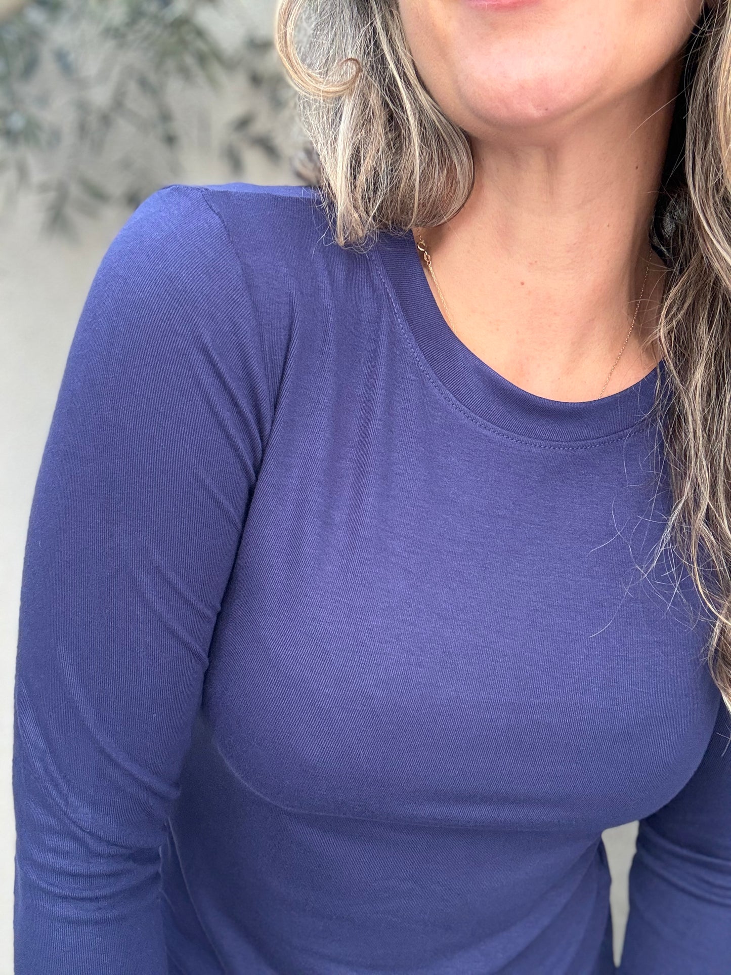 Polera algodón azul